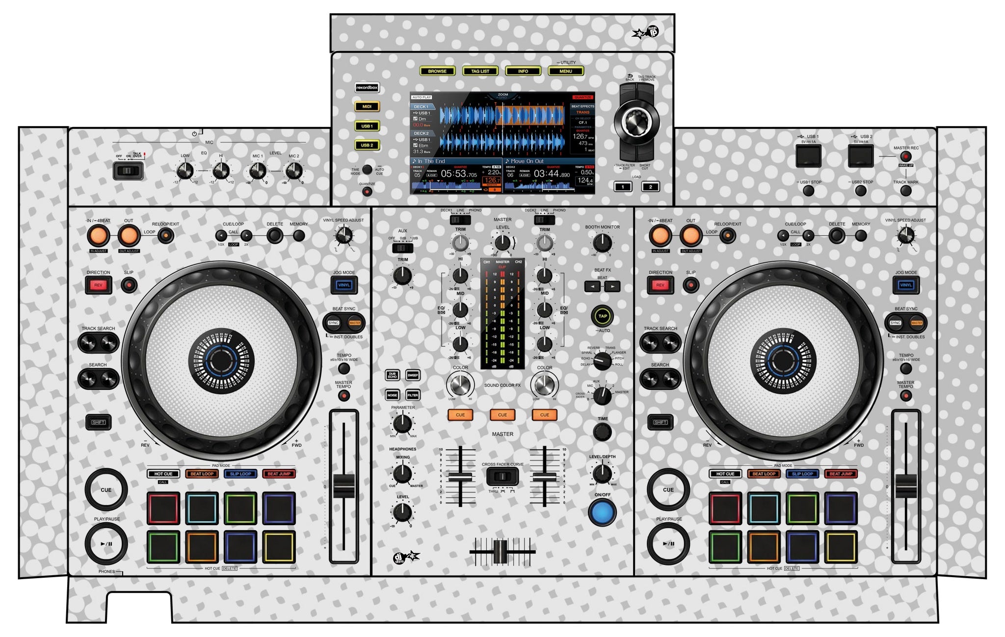 Pioneer DJ XDJ RX 2 Skin Gradienter White