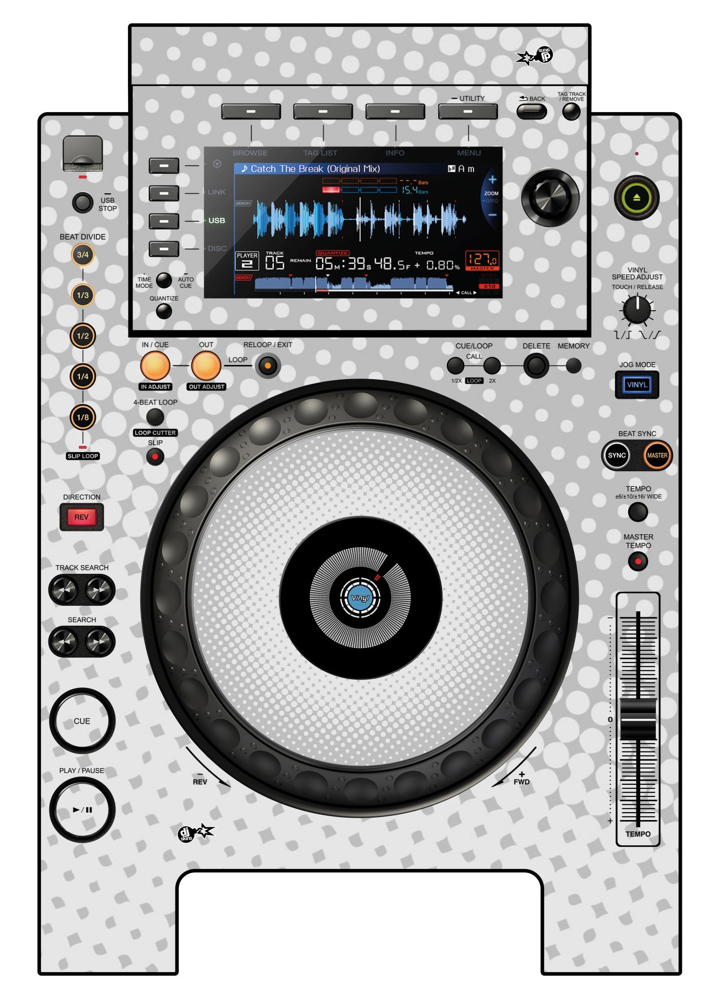 Pioneer DJ CDJ 900 NEXUS Skin Gradienter White