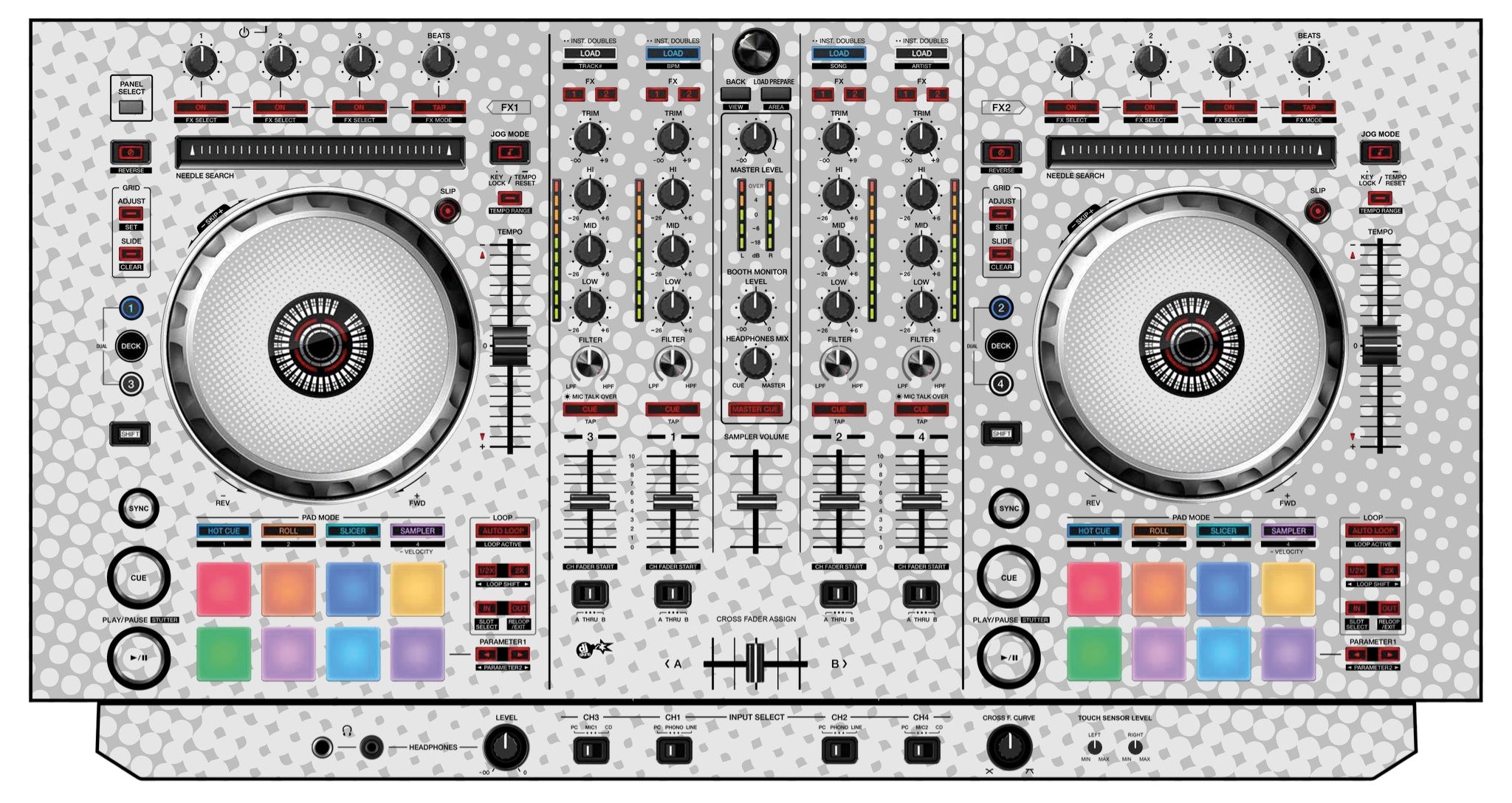 Pioneer DJ DDJ SX Skin Gradienter White