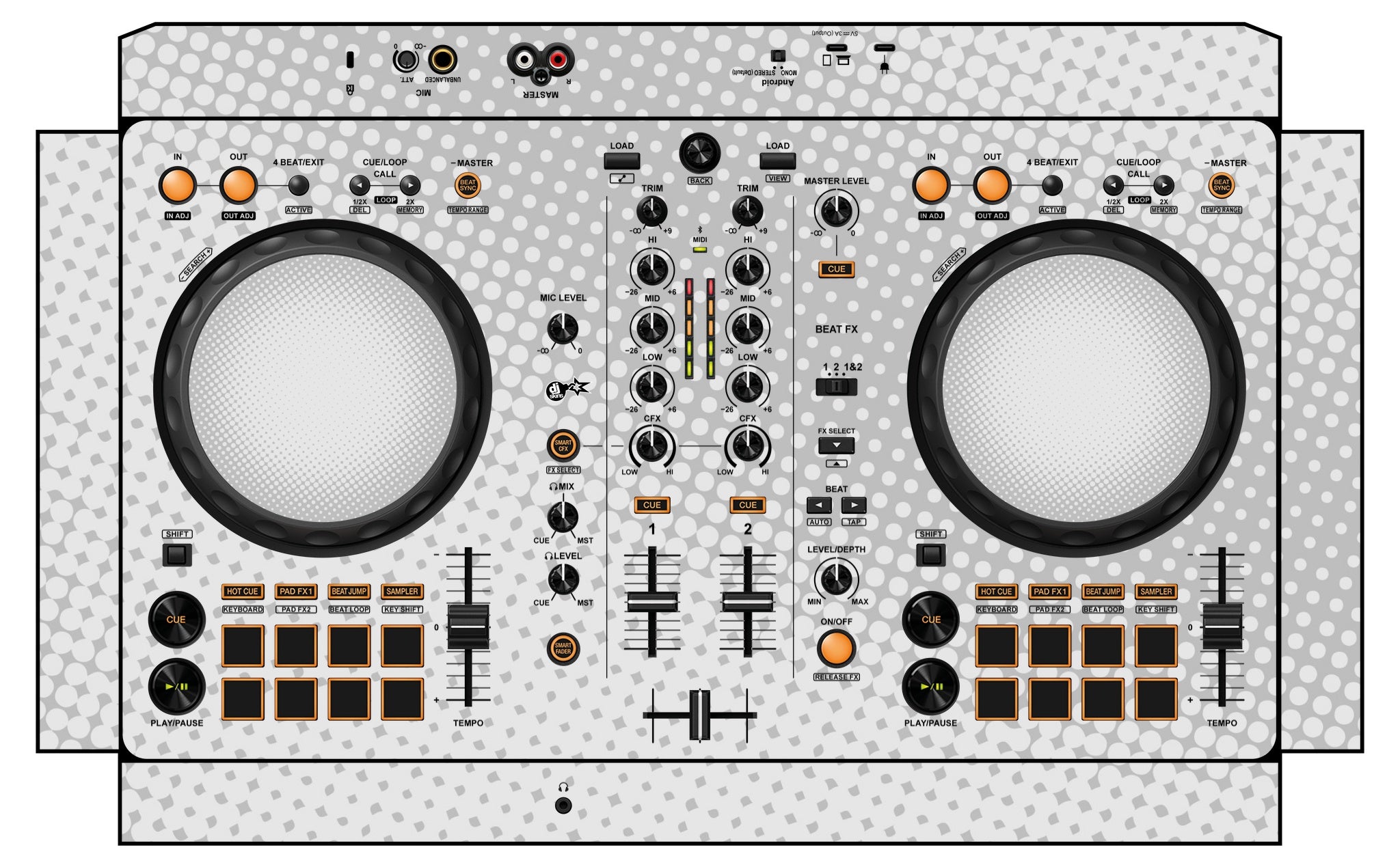 DJ Skins® Pioneer DJ DDJ FLX 4 Skin Gradienter White