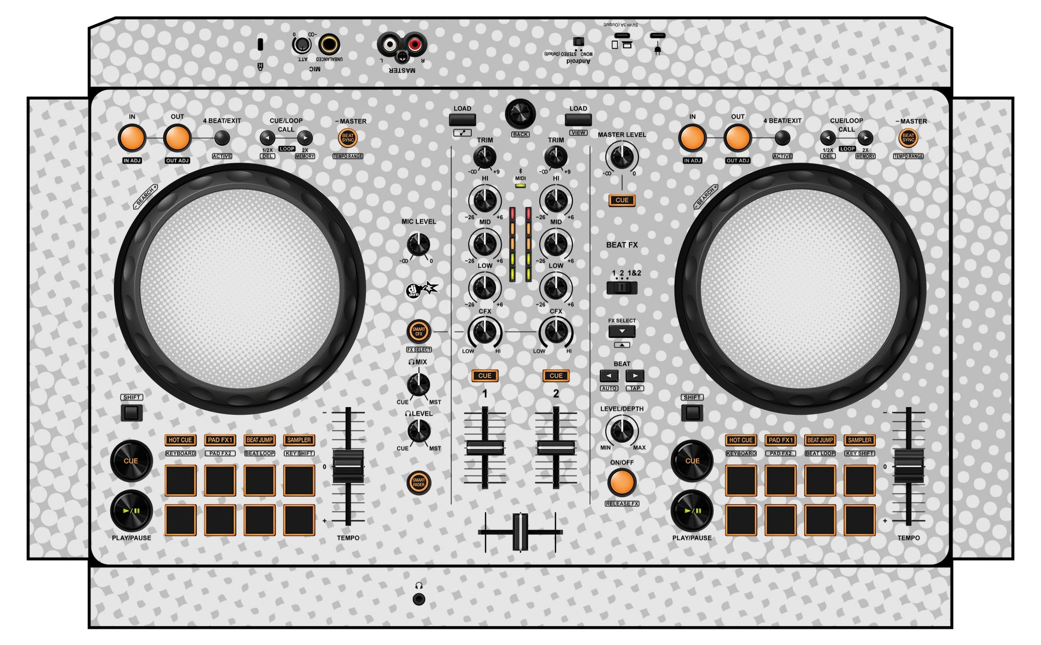 Pioneer DJ DDJ FLX 4 Skin Gradienter White