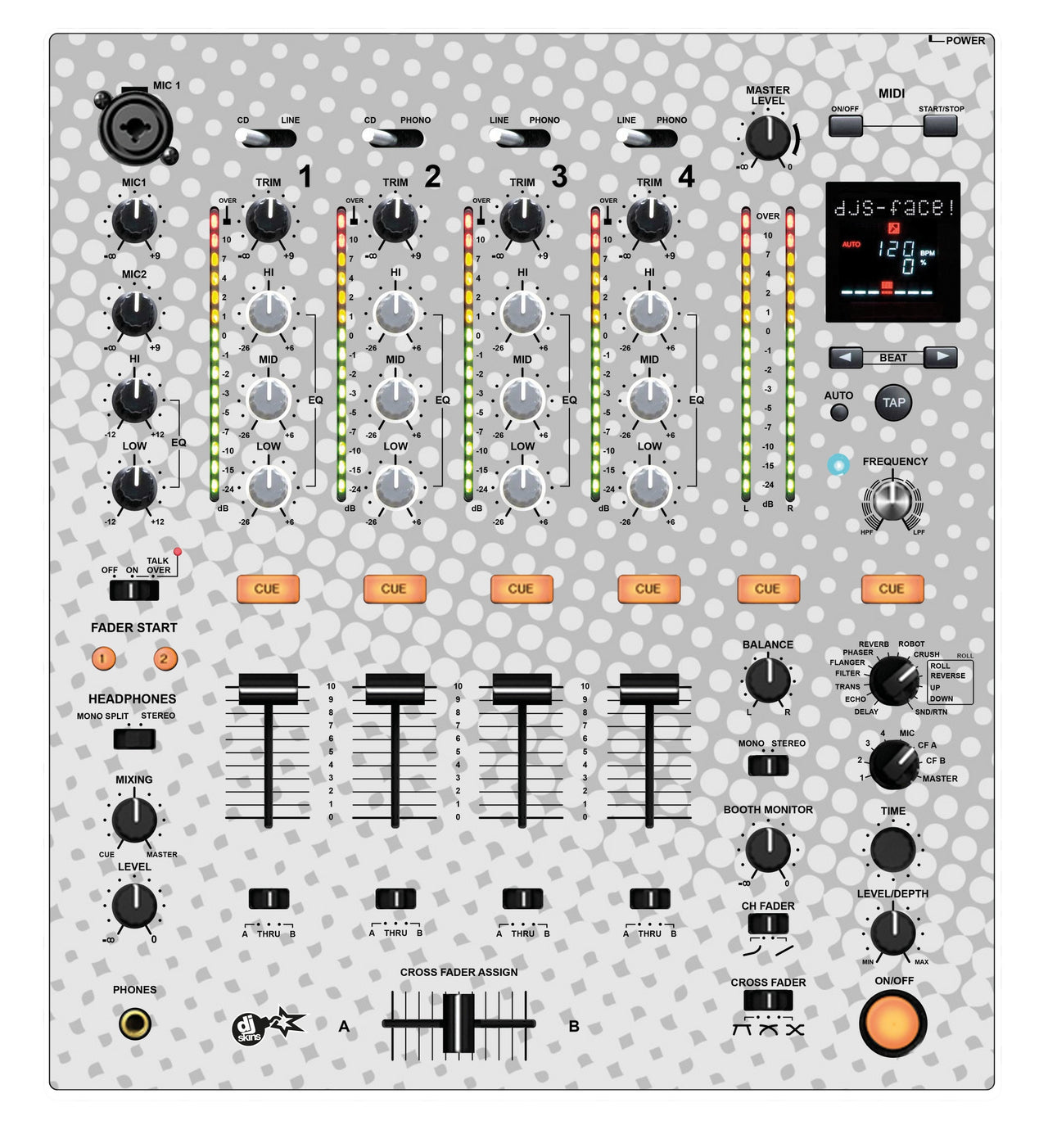 Pioneer DJ DJM 700 Skin Gradienter White