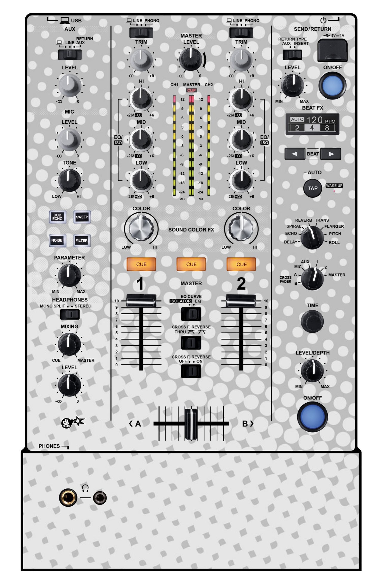 Pioneer DJ DJM 450 Skin Gradienter White