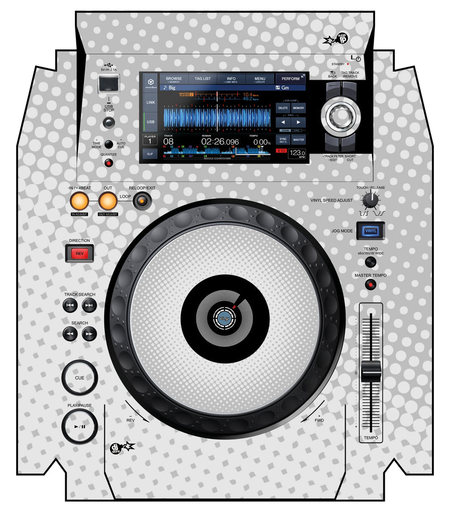 Pioneer DJ XDJ 1000 MK2 Skin Gradienter White