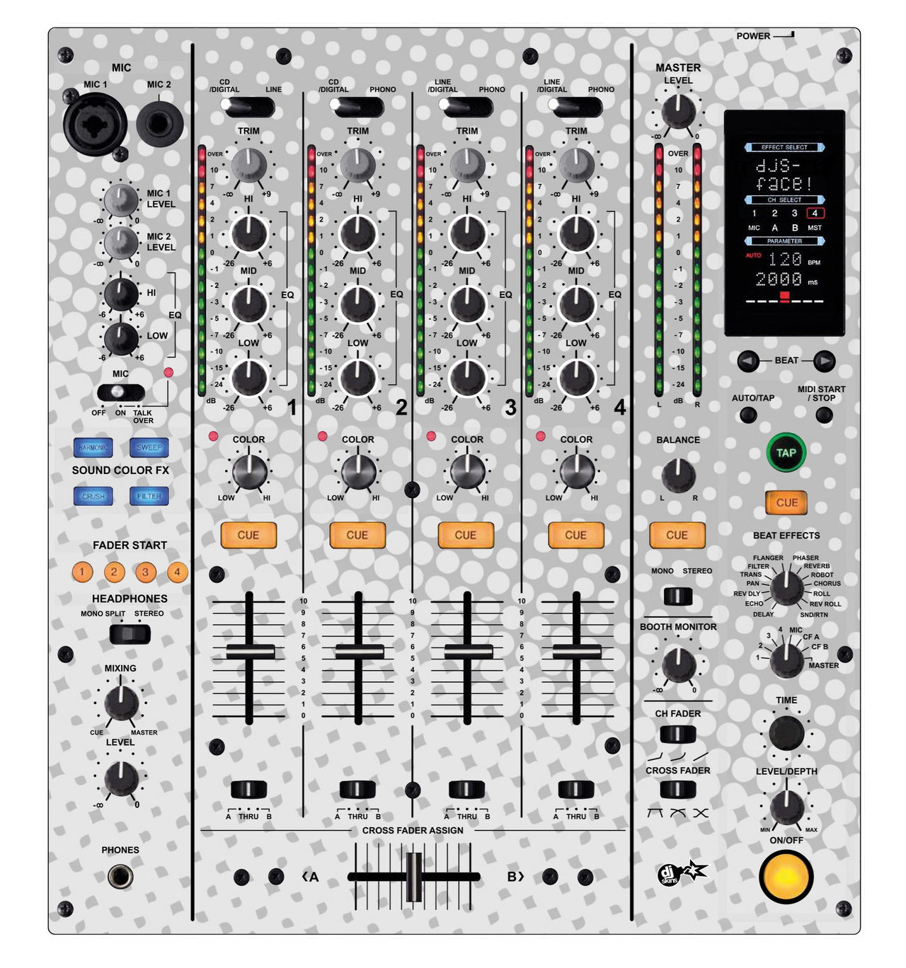 Pioneer DJ DJM 800 Skin Gradienter White