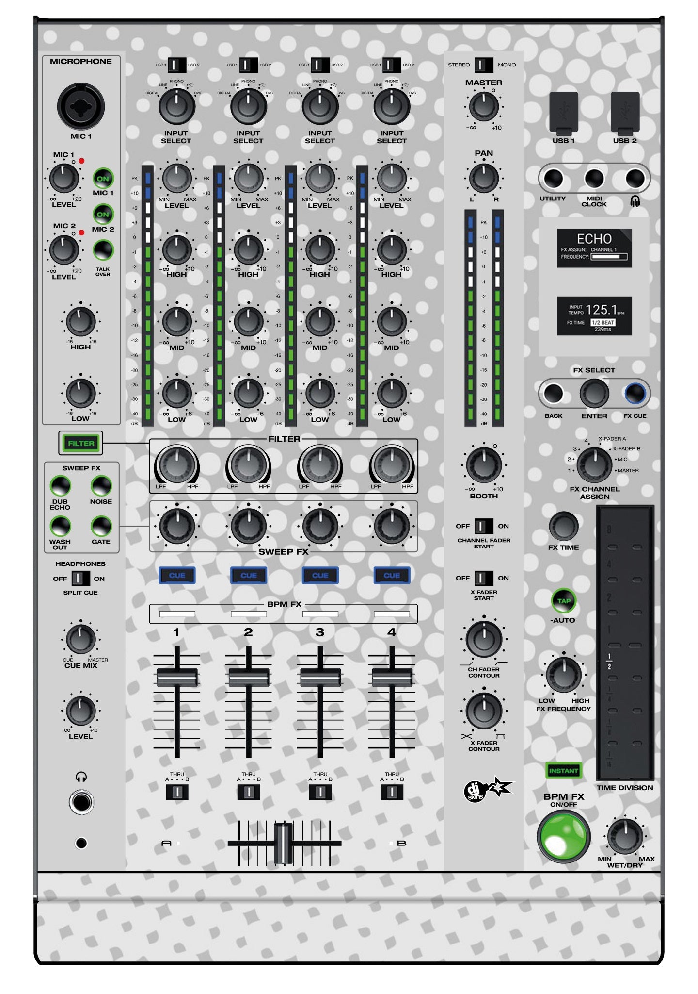 Denon DJ X 1800 Skin Gradienter White