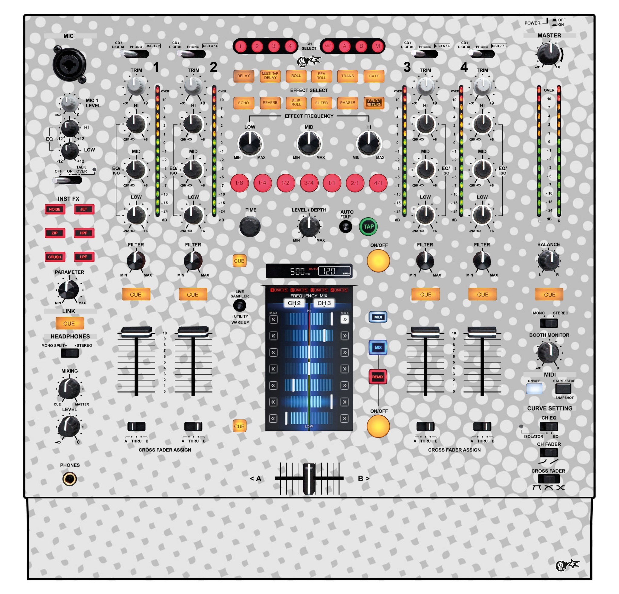 Pioneer DJ DJM 2000 Skin Gradienter White