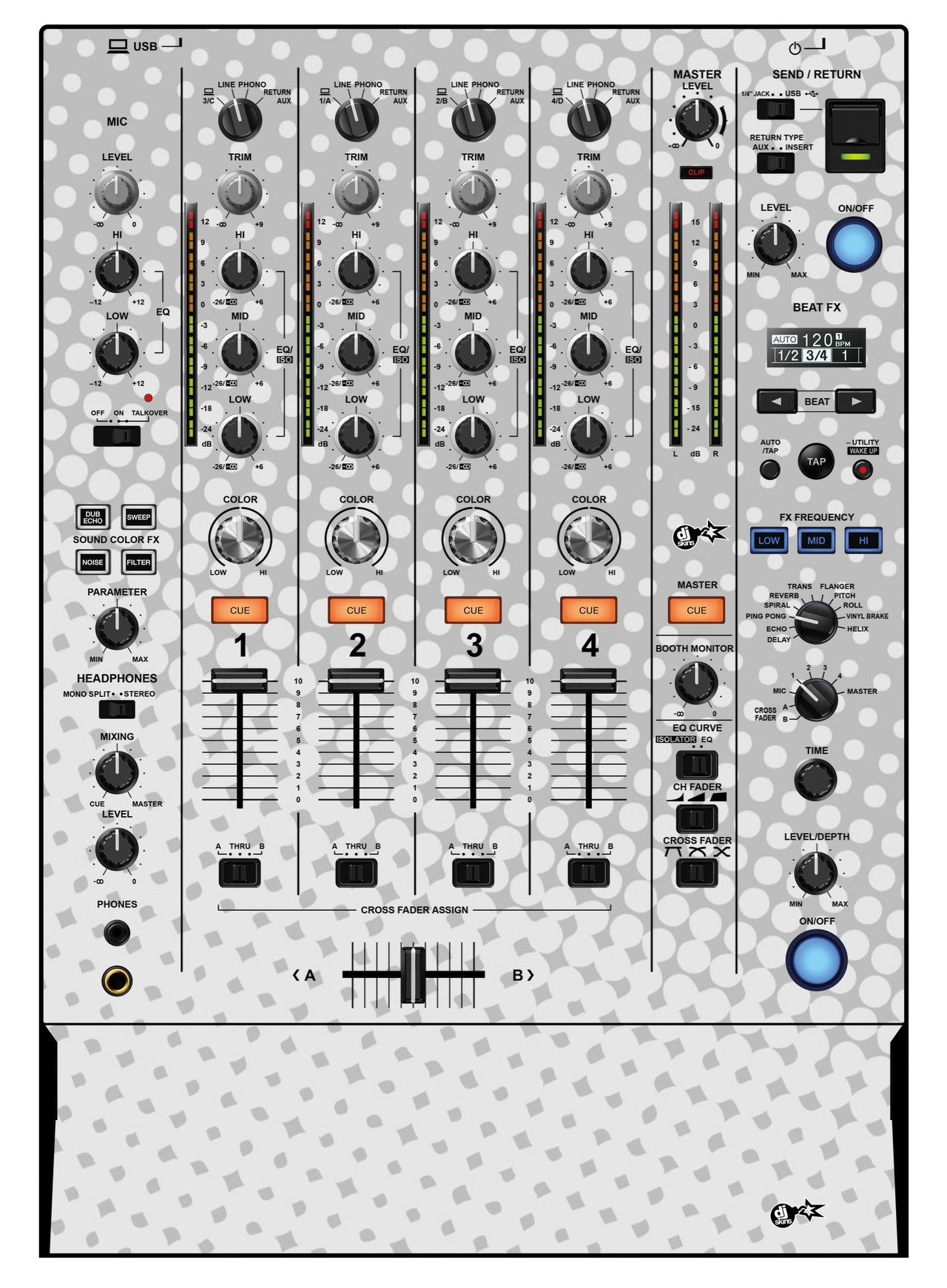 Pioneer DJ DJM 750 MK2 Skin Gradienter White