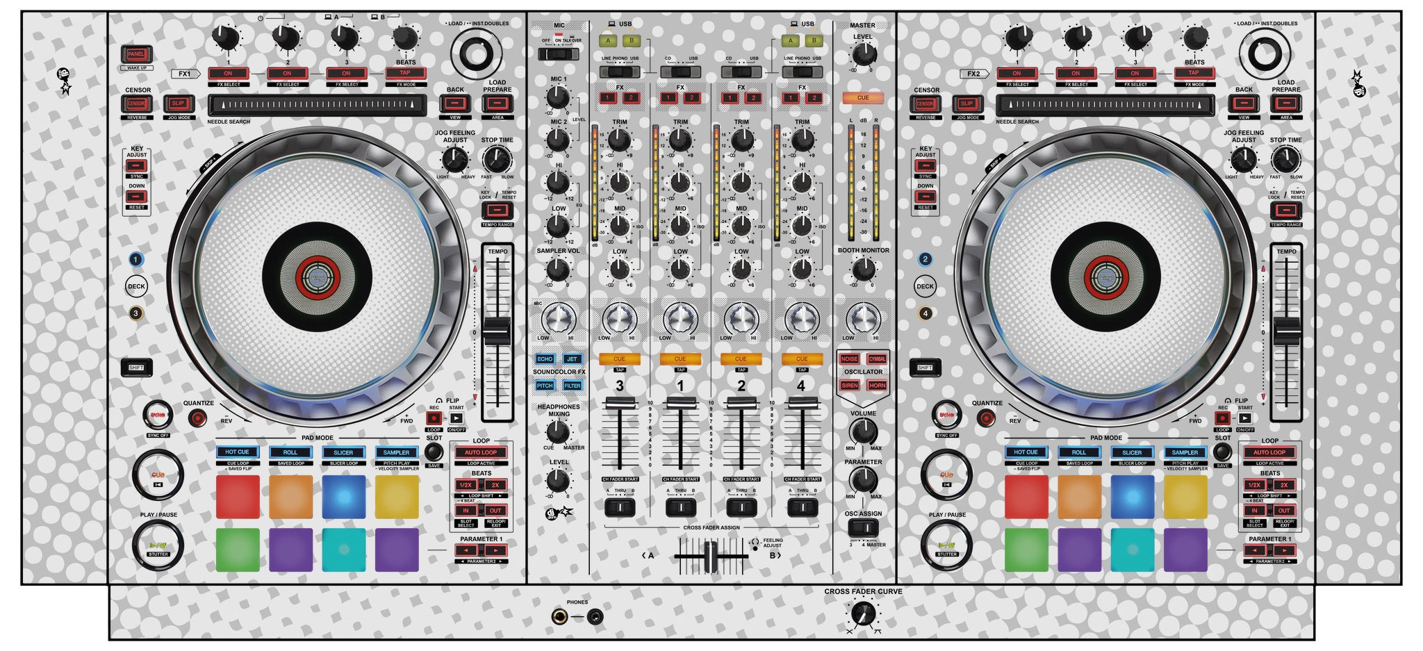 Pioneer DJ DDJ SZ 2 Skin Gradienter White