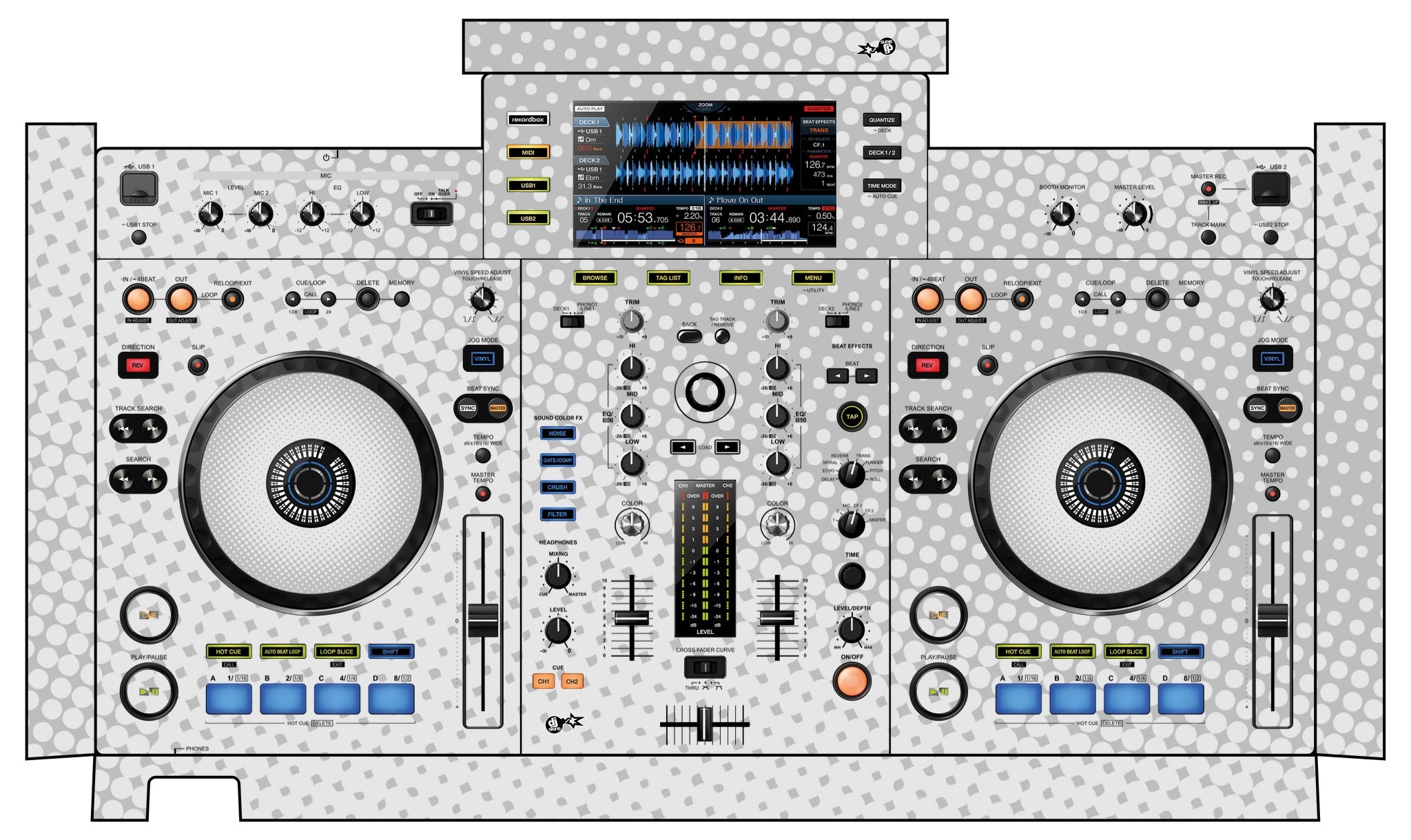 Pioneer DJ XDJ RX Skin Gradienter White