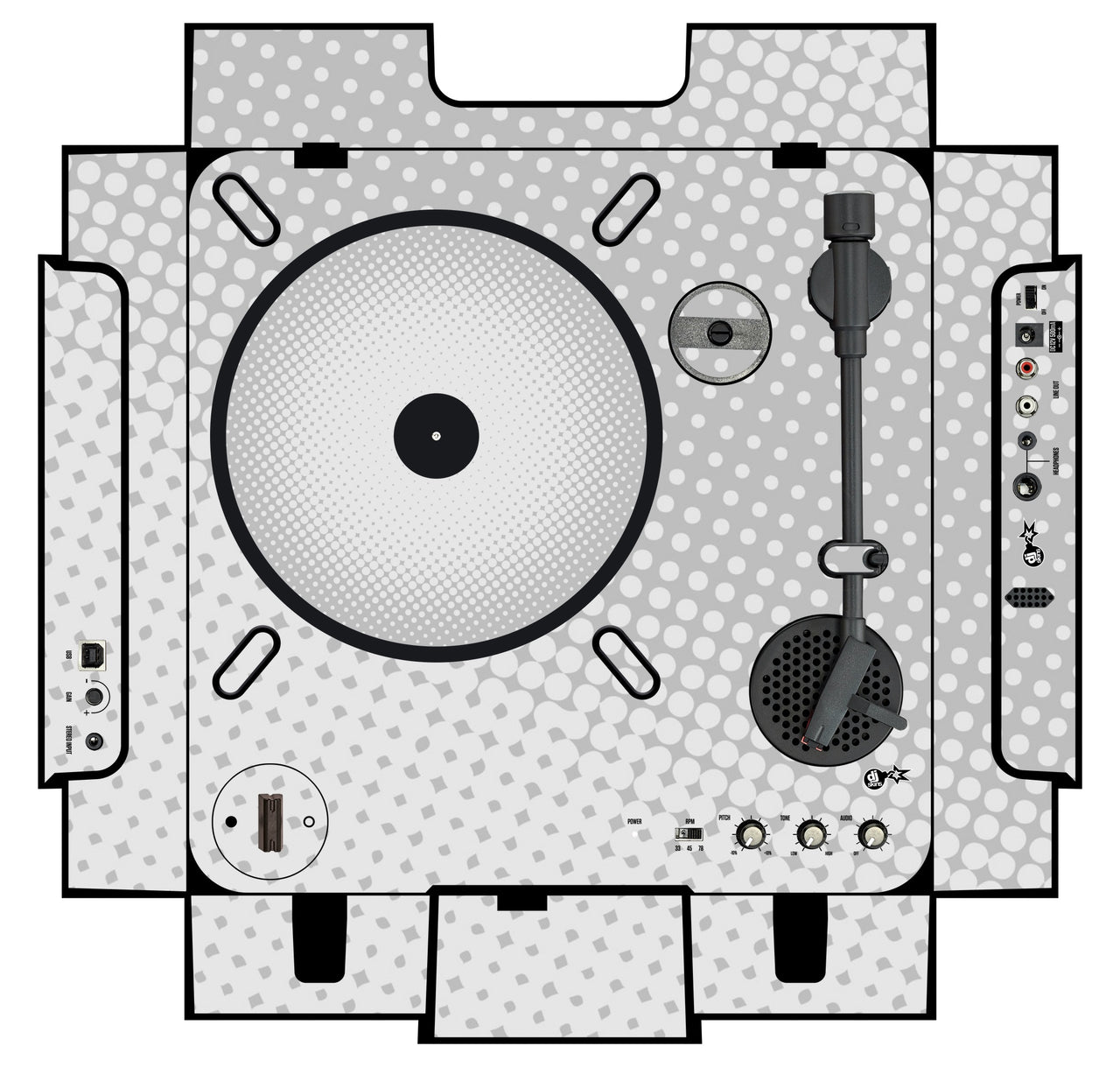 Numark PT 01 incl. Sides Skin Gradienter White