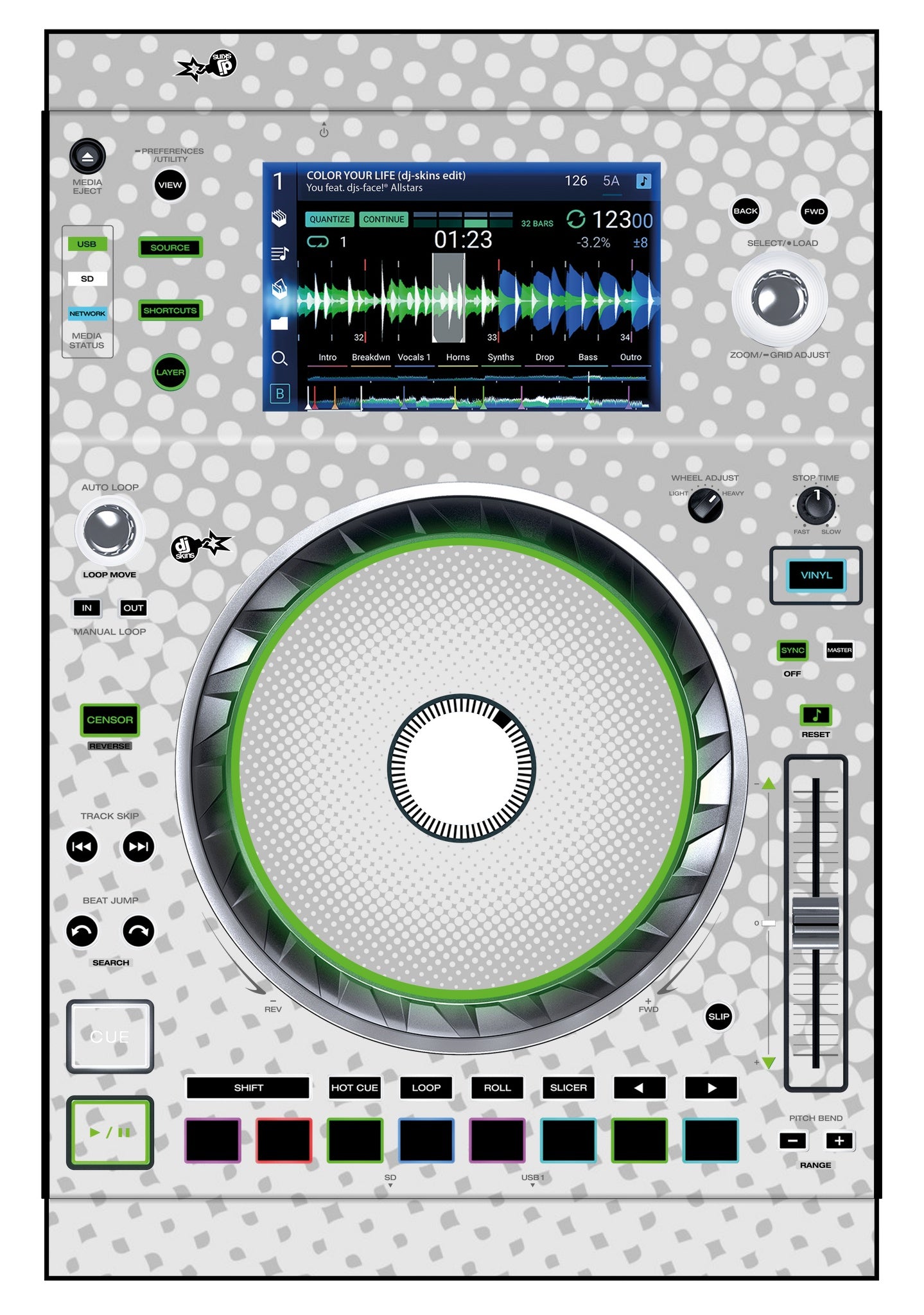 Denon DJ SC 5000 Skin Gradienter White