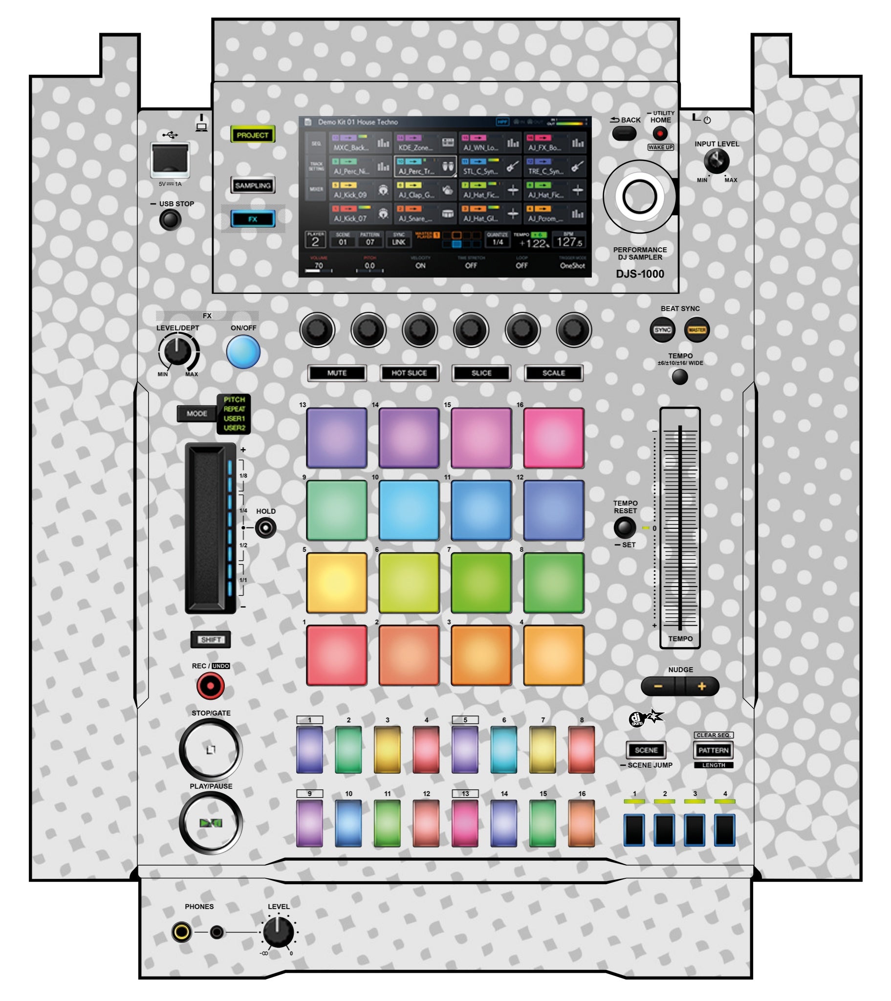 Pioneer DJ DJS 1000 Skin Gradienter White