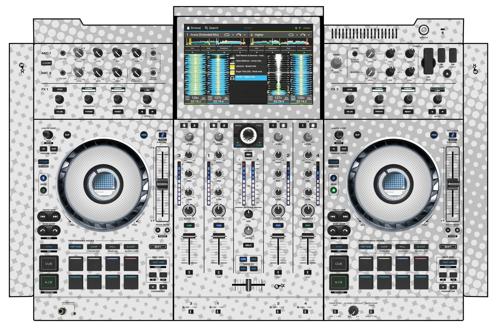 Denon DJ PRIME 4+ Skin Gradienter White