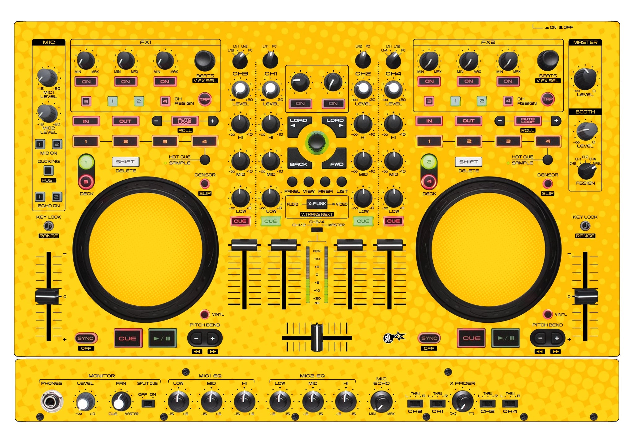 Denon DJ MC 6000 MK2 Skin Gradienter Yellow