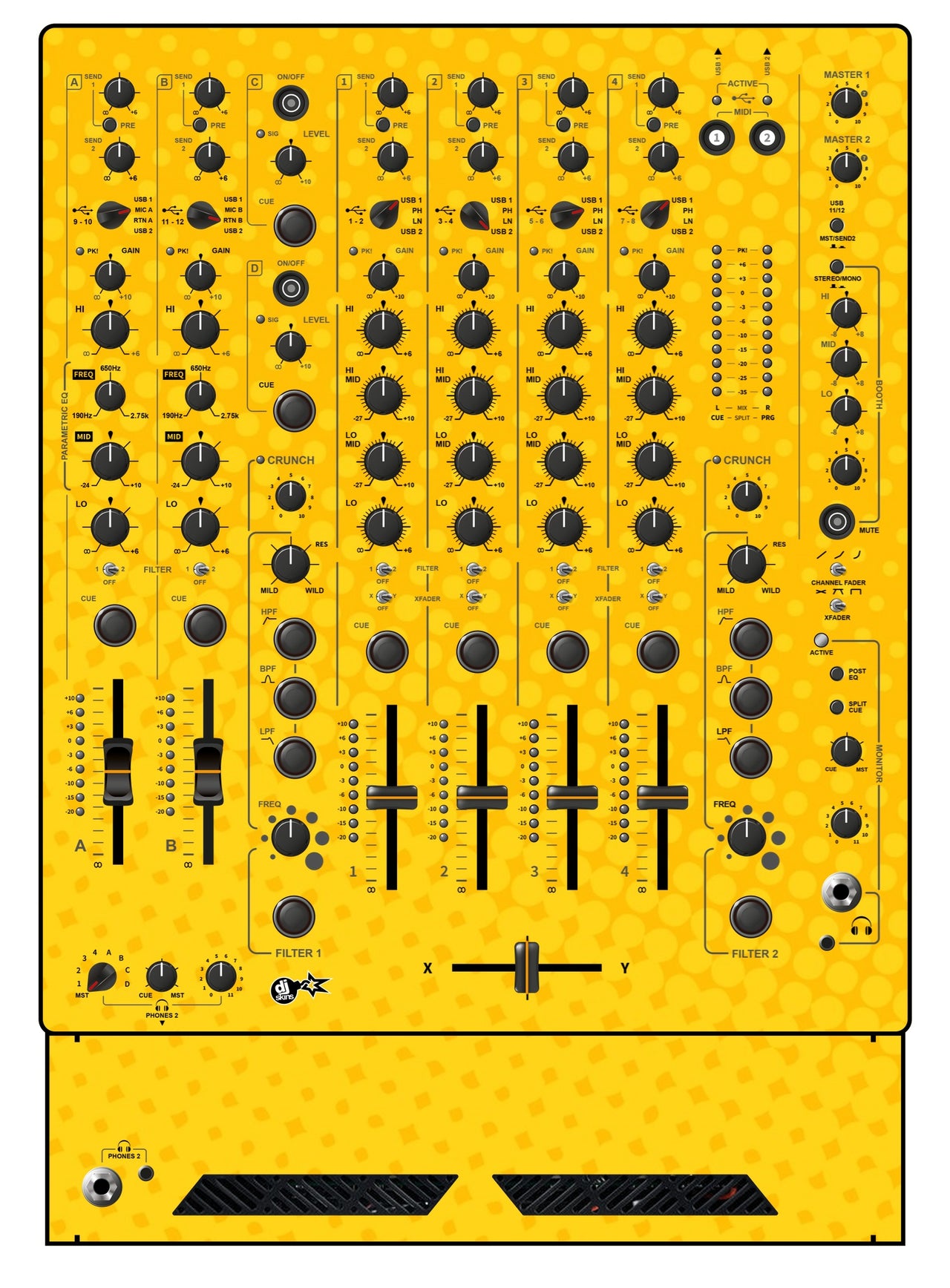 Allen and Heath XONE 96 Skin Gradienter Yellow