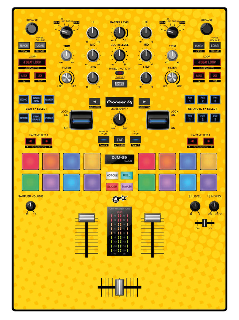Pioneer DJ DJM S9 Skin Gradienter Yellow