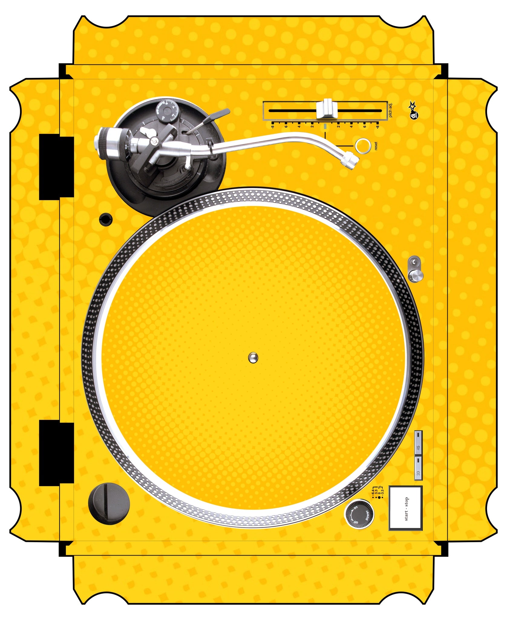 Technics 1200 / 1210 MK5 VERTICAL Skin Gradienter Yellow