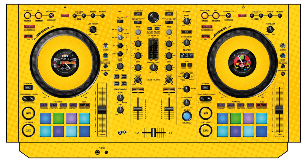 Pioneer DJ DDJ 800 Skin Gradienter Yellow