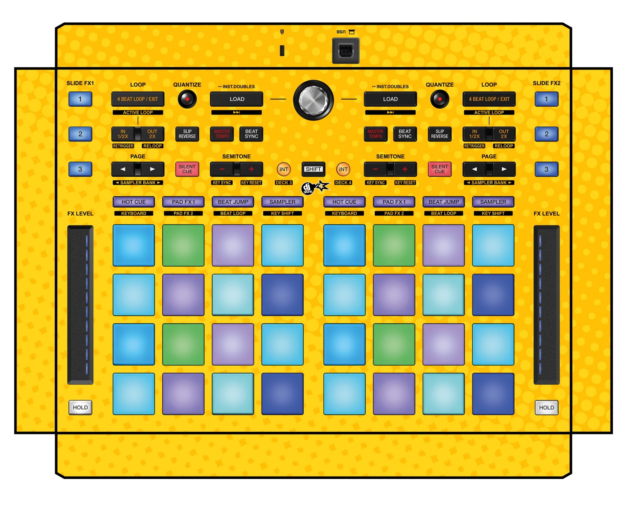 Pioneer DJ DDJ XP 1 Skin Gradienter Yellow