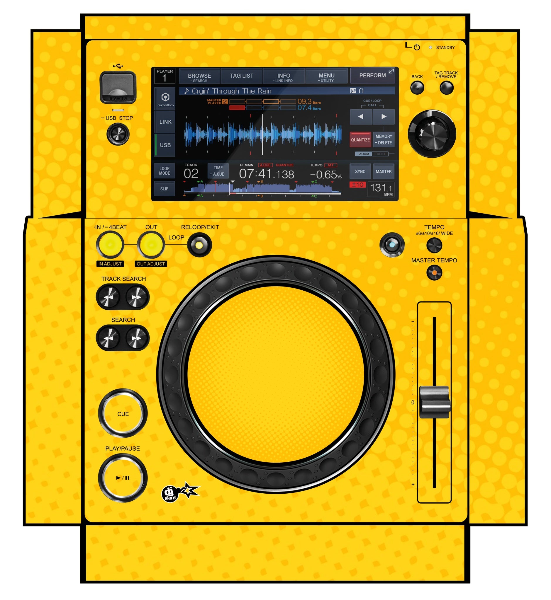 Pioneer DJ XDJ 700 Skin Gradienter Yellow