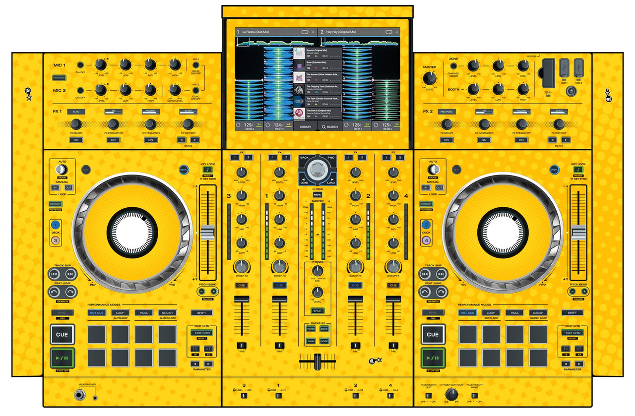Denon DJ PRIME 4 Skin Gradienter Yellow