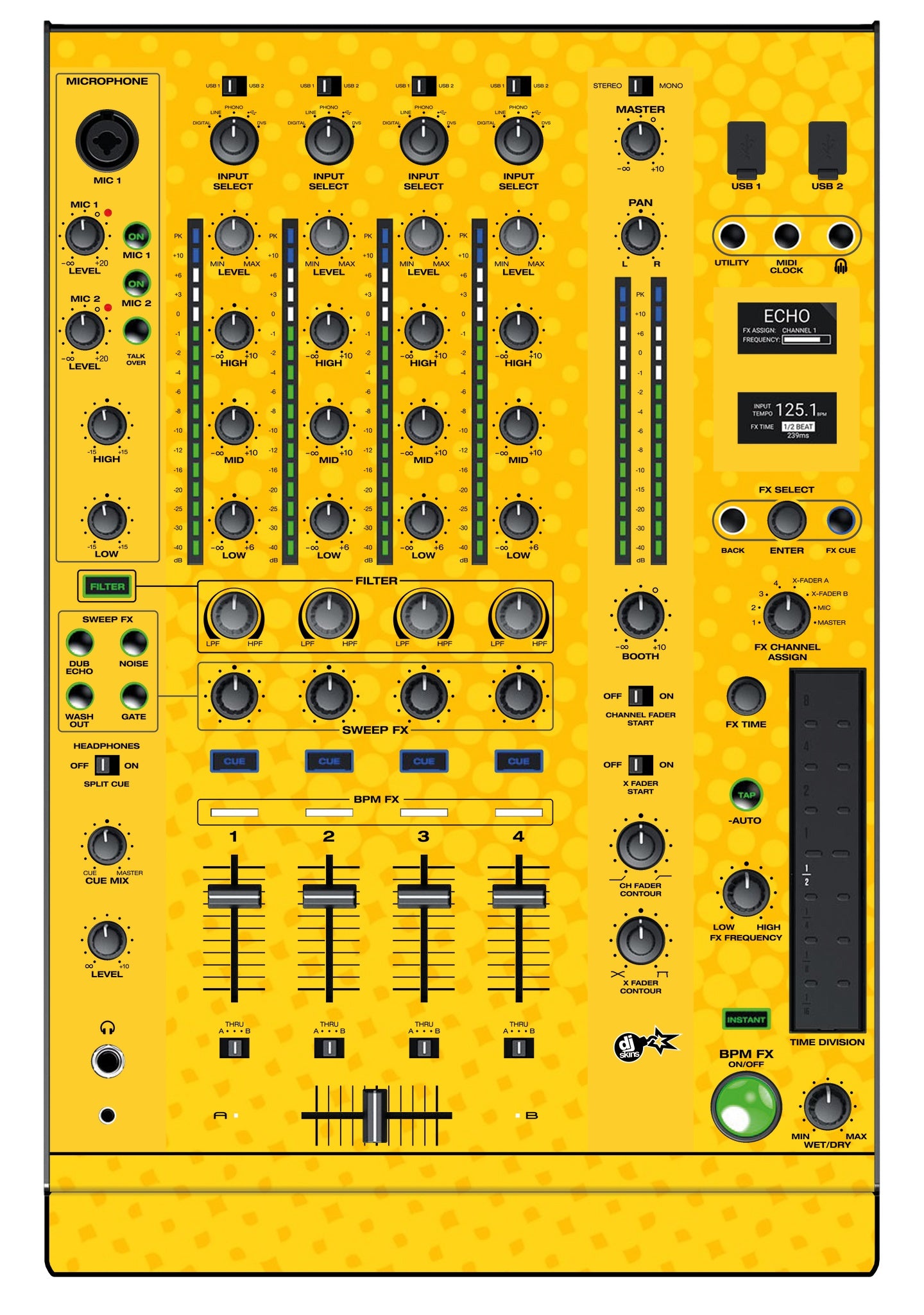 Denon DJ X 1800 Skin Gradienter Yellow