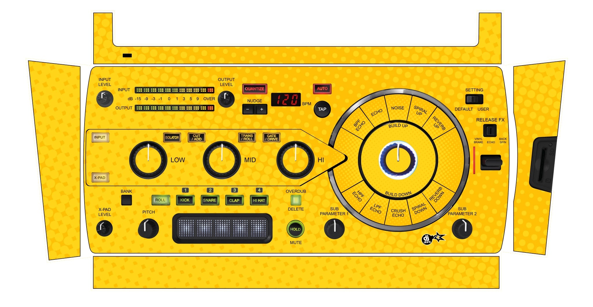 Pioneer DJ RMX 1000 Skin Gradienter Yellow
