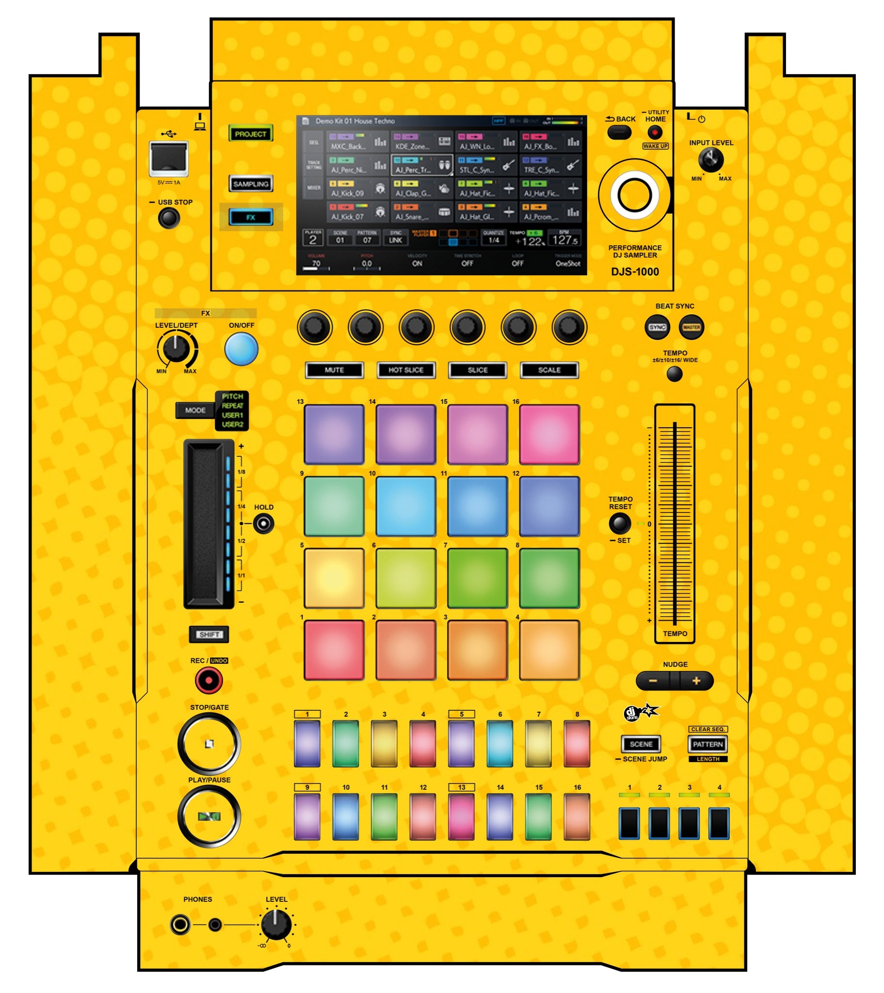 Pioneer DJ DJS 1000 Skin Gradienter Yellow