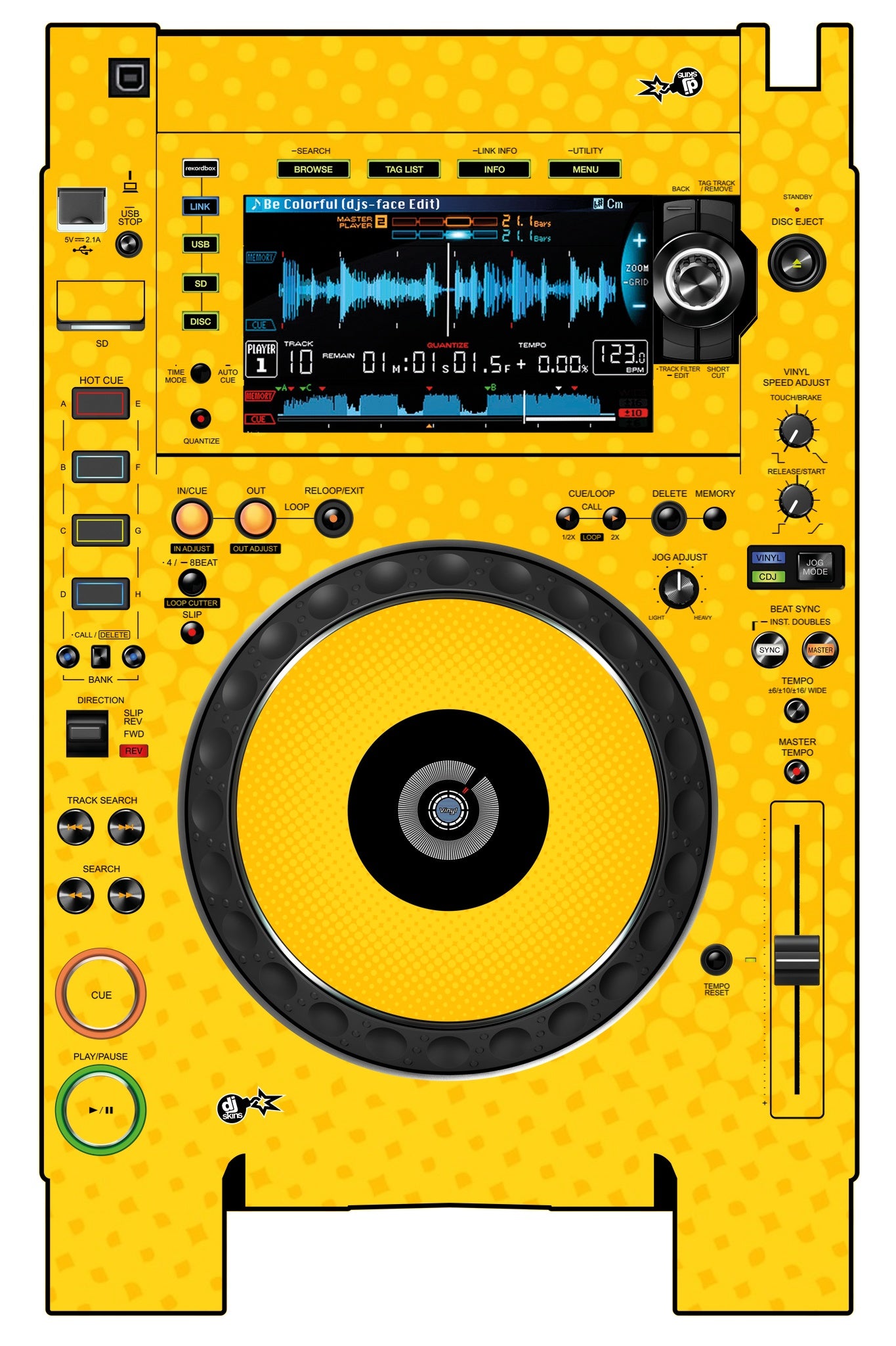 Pioneer DJ CDJ 2000 NEXUS 2 Skin Gradienter Yellow