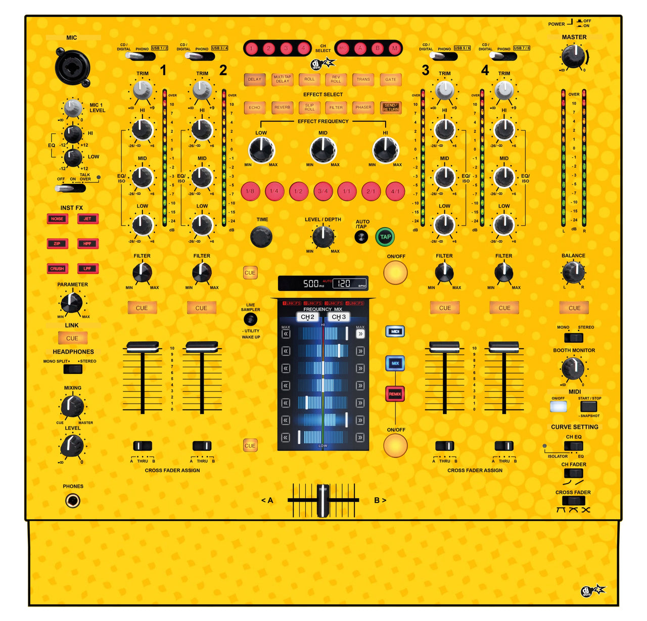 Pioneer DJ DJM 2000 Skin Gradienter Yellow