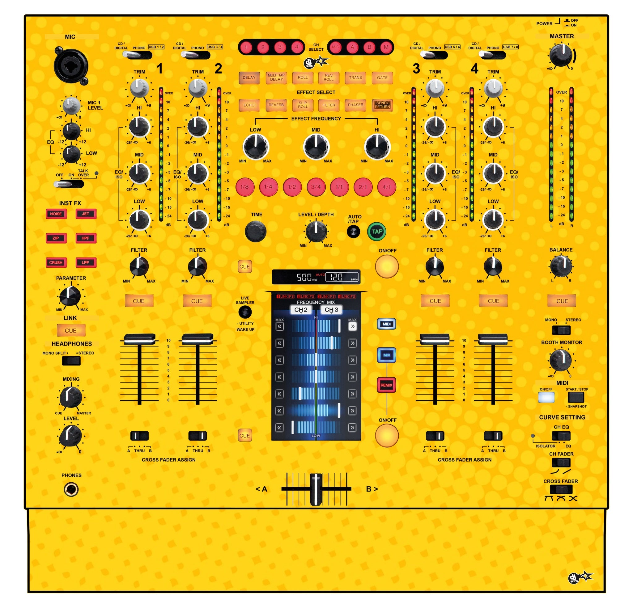 Pioneer DJ DJM 2000 Skin Gradienter Yellow