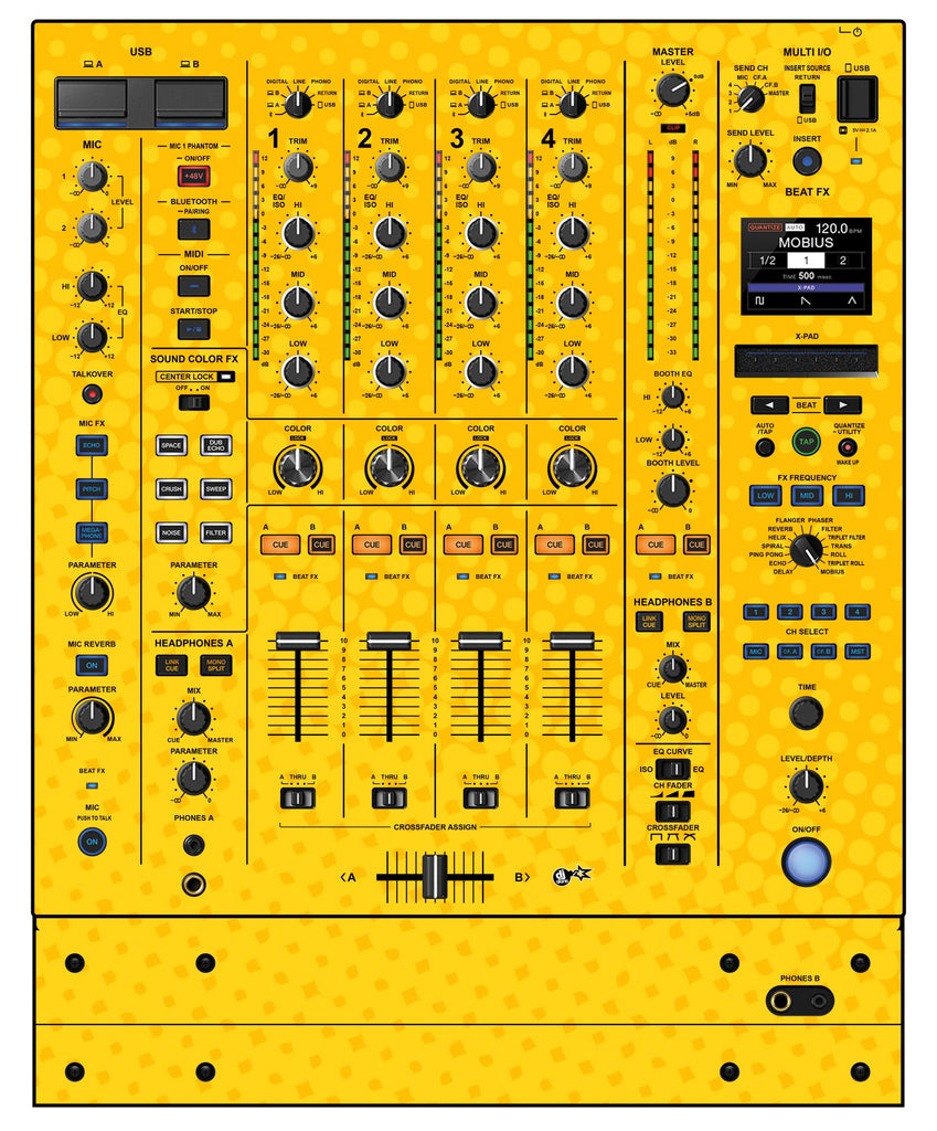 Pioneer DJ DJM A9 Skin Gradienter Yellow