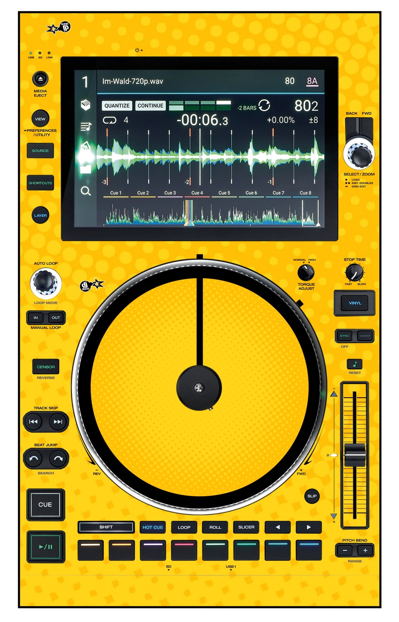 Denon DJ SC 6000 M Skin Gradienter Yellow