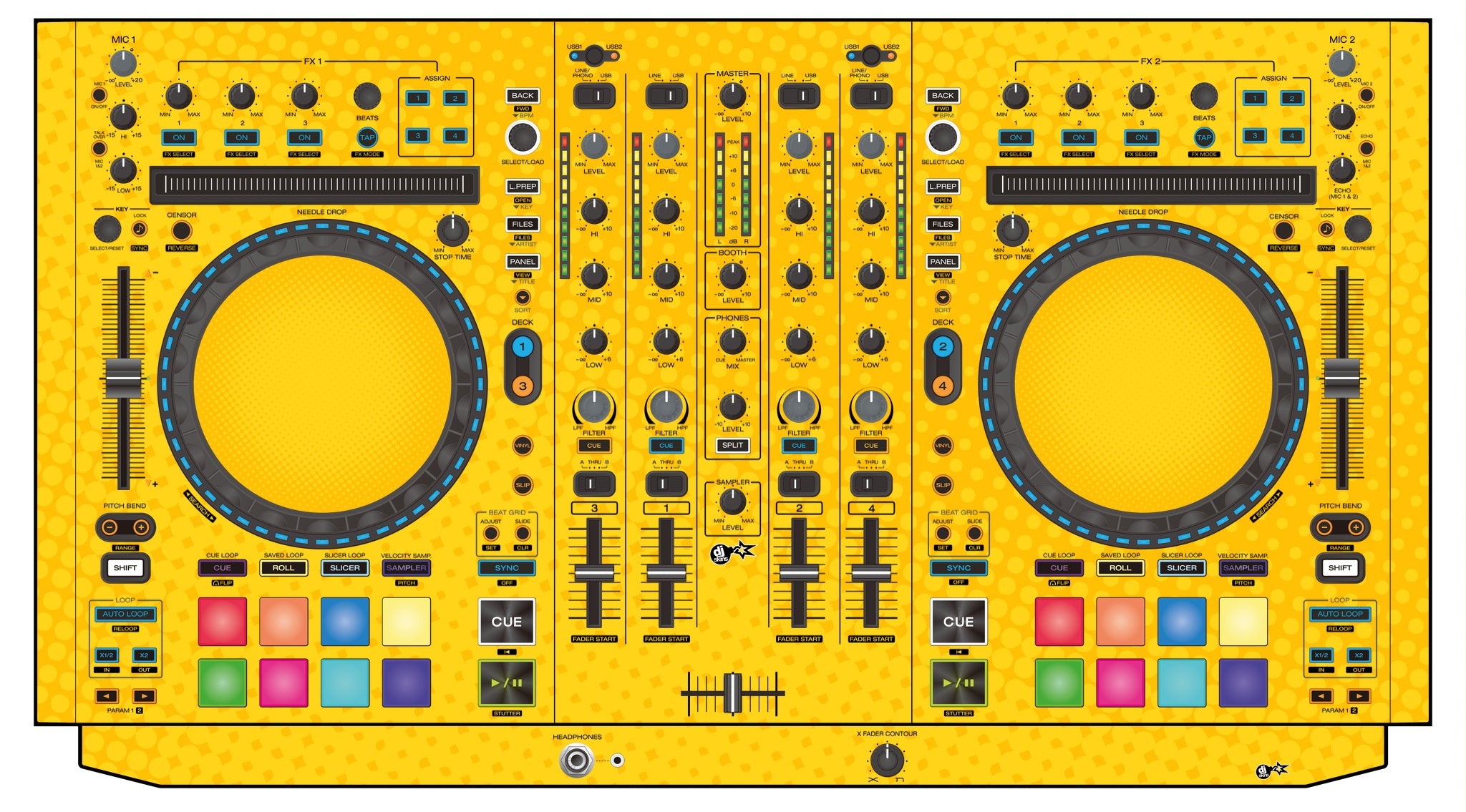 Denon DJ MC 7000 Skin Gradienter Yellow