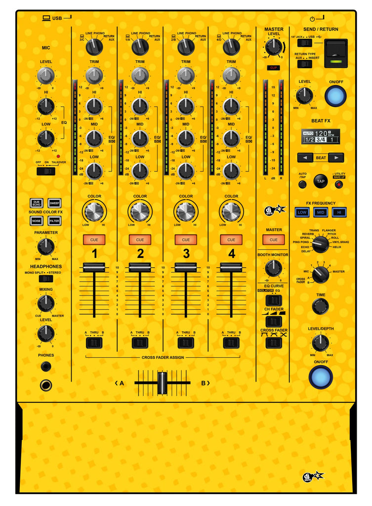 Pioneer DJ DJM 750 MK2 Skin Gradienter Yellow