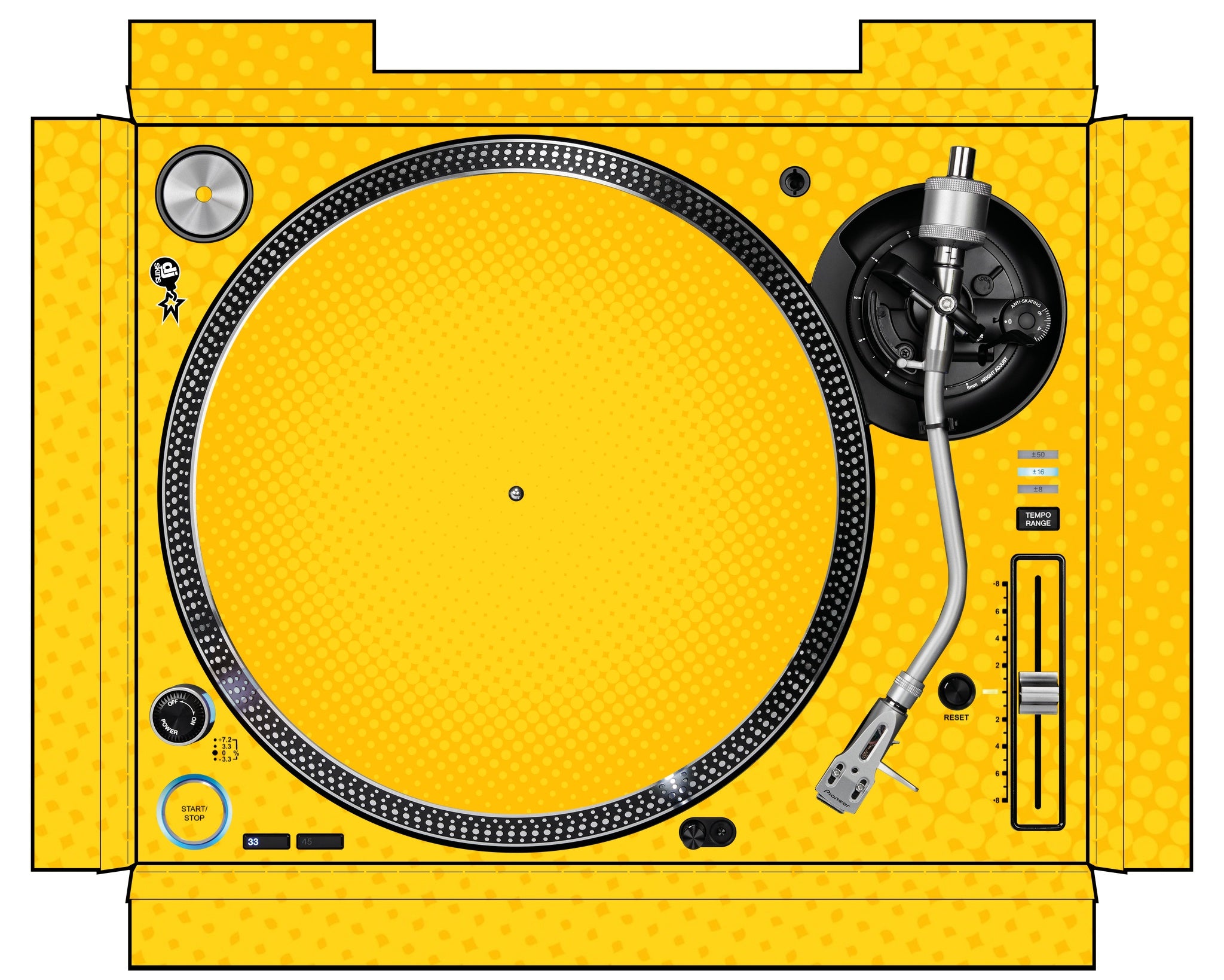 Pioneer DJ PLX 1000 Skin Gradienter Yellow