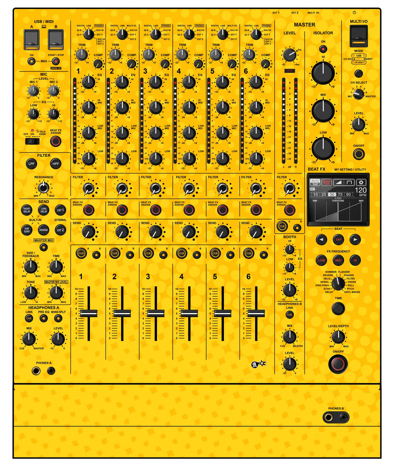 Pioneer DJ DJM V10 LF Skin Gradienter Yellow