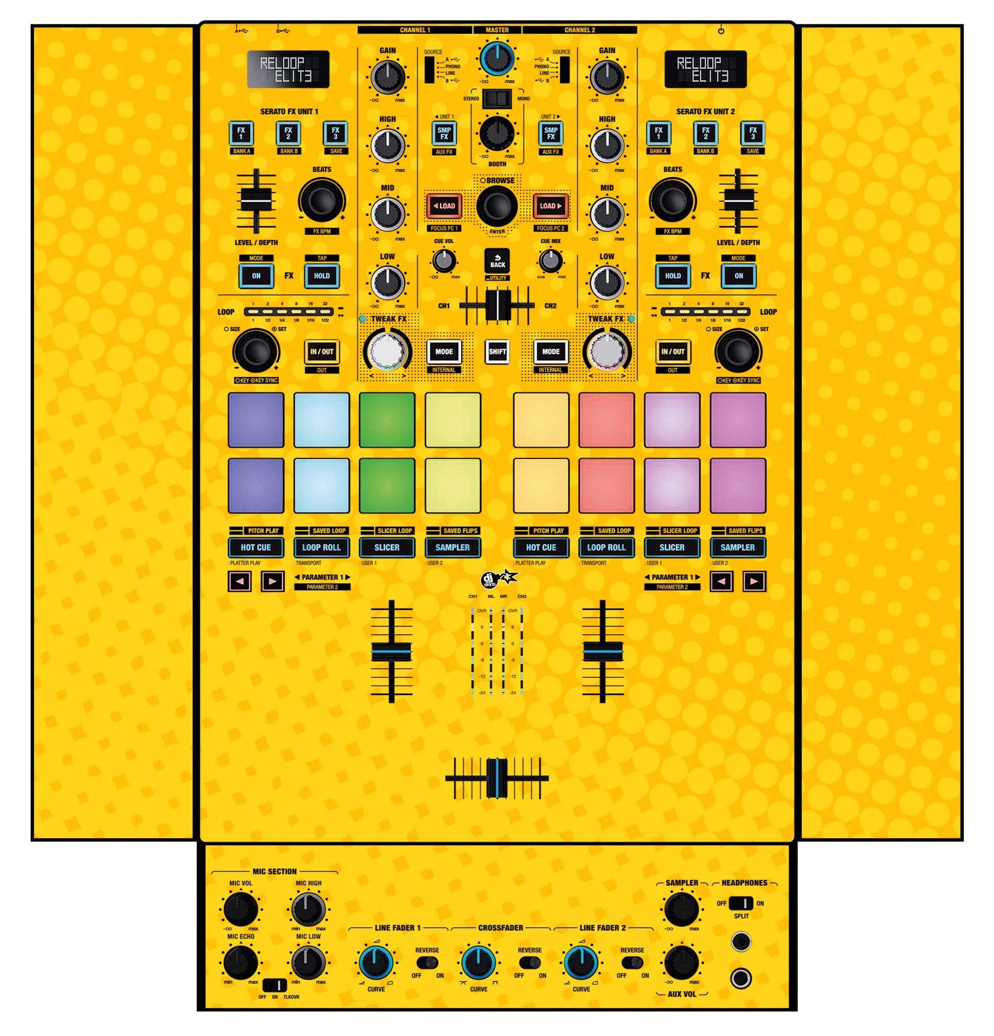 Reloop Elite Skin Gradienter Yellow