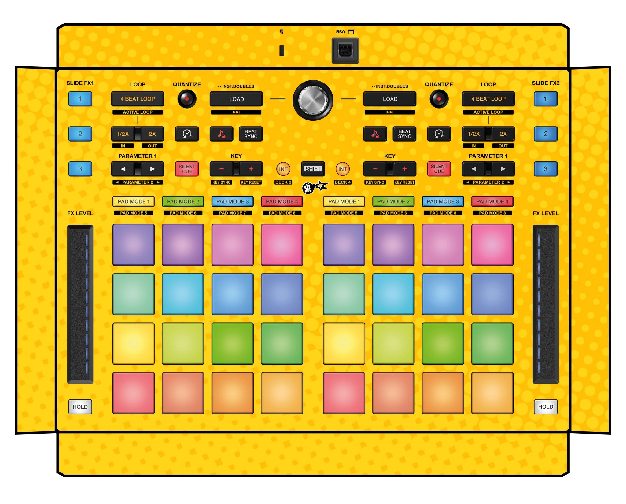 Pioneer DJ DDJ XP 2 Skin Gradienter Yellow