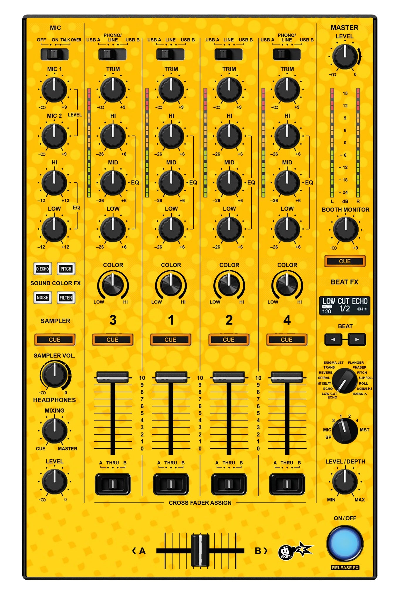 Pioneer DJ DDJ 1000 MIXER Skin Gradienter Yellow