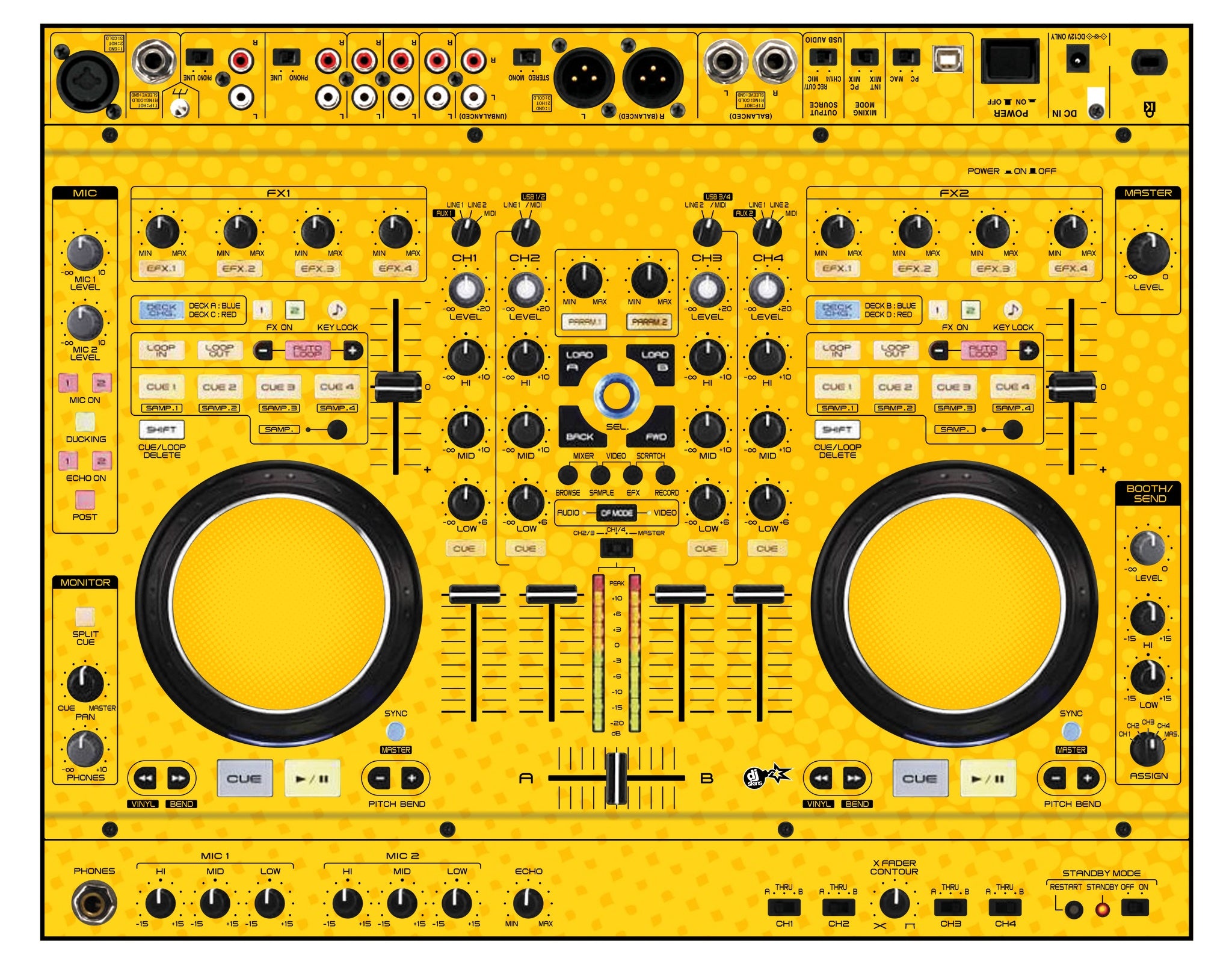 Denon DJ MC 6000 Skin Gradienter Yellow