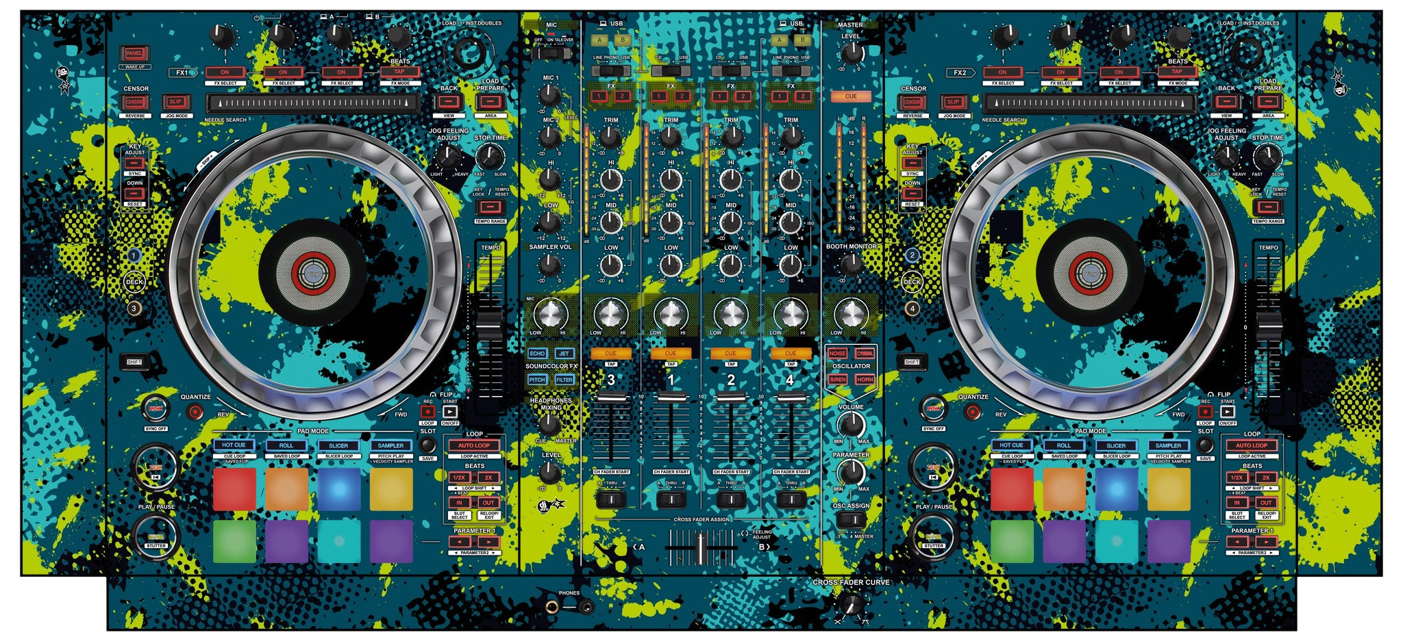 Pioneer DJ DDJ SZ 2 Skin Conflict Green