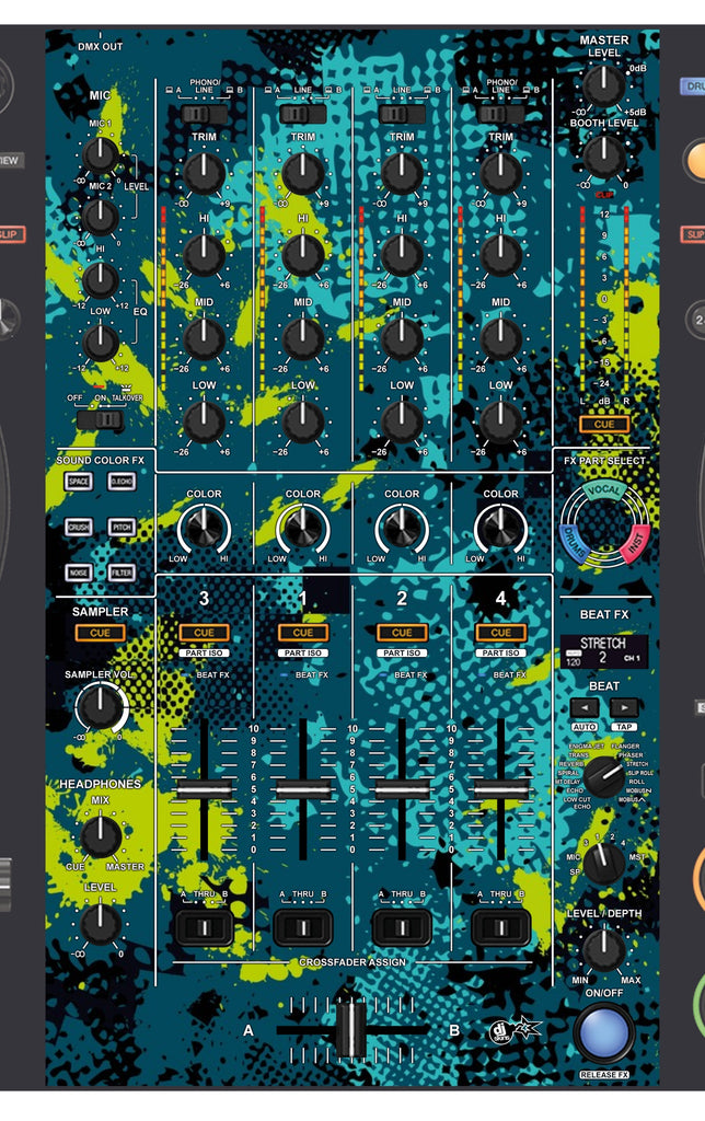 Pioneer DJ DDJ FLX10 MIXER Skin Conflict Green