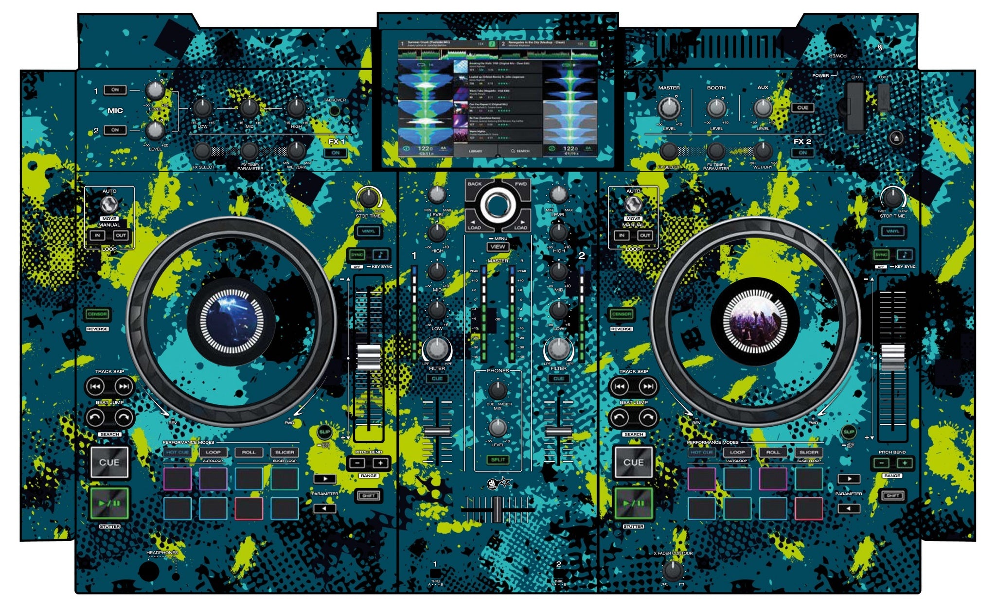 Denon DJ PRIME 2 Skin Conflict Green