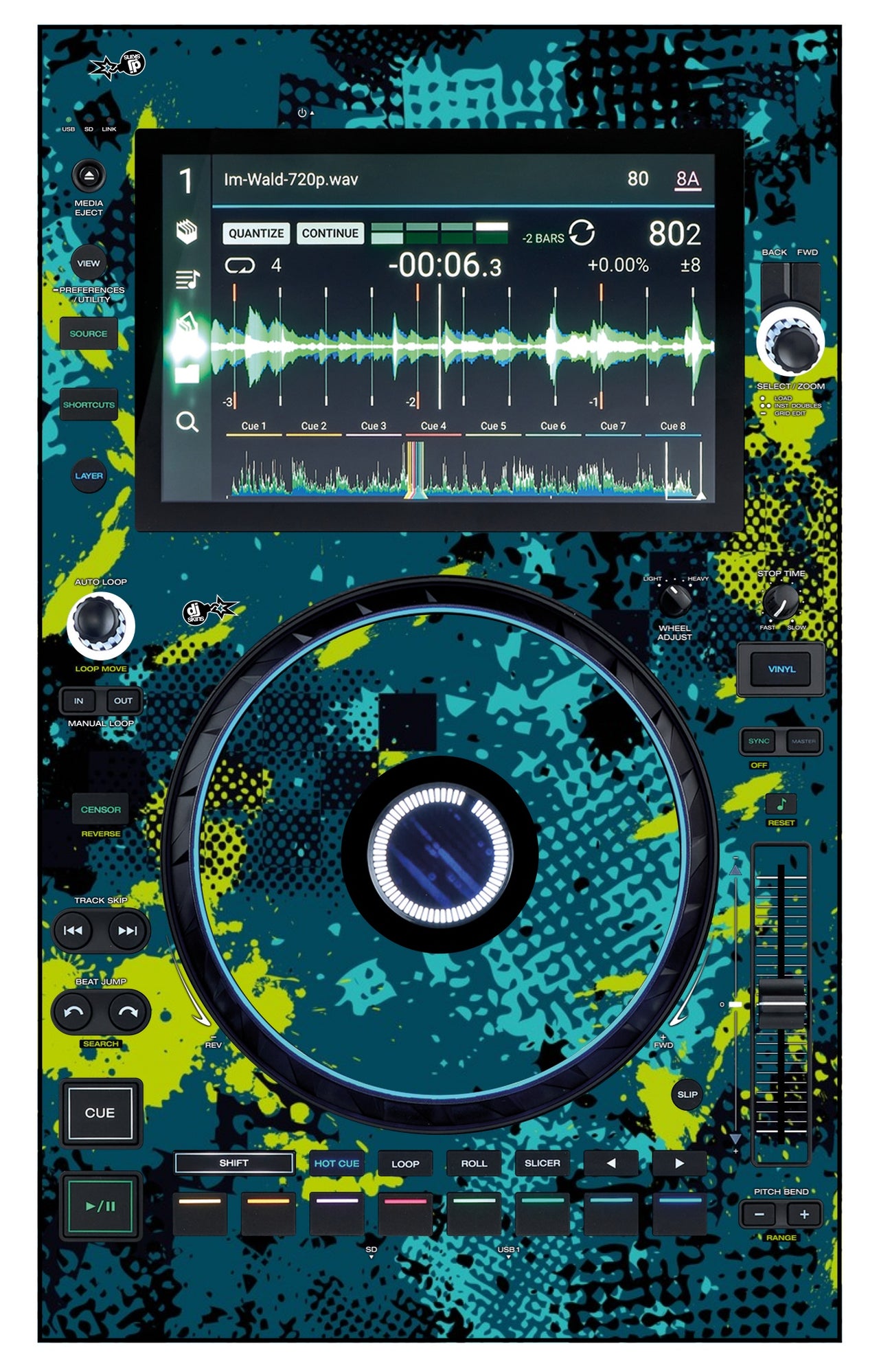 Denon DJ SC 6000 Skin Conflict Green