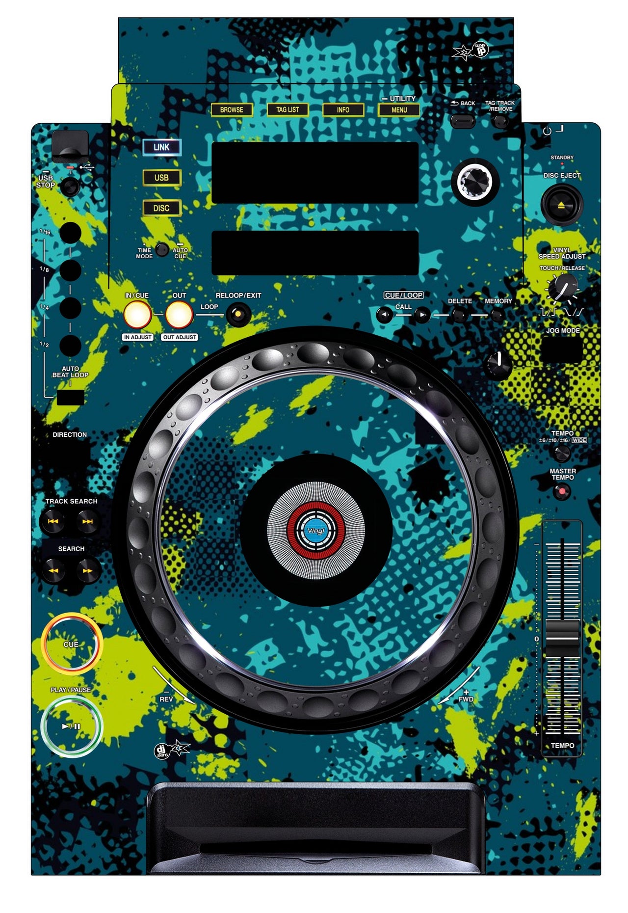 Pioneer DJ CDJ 900 Skin Conflict Green