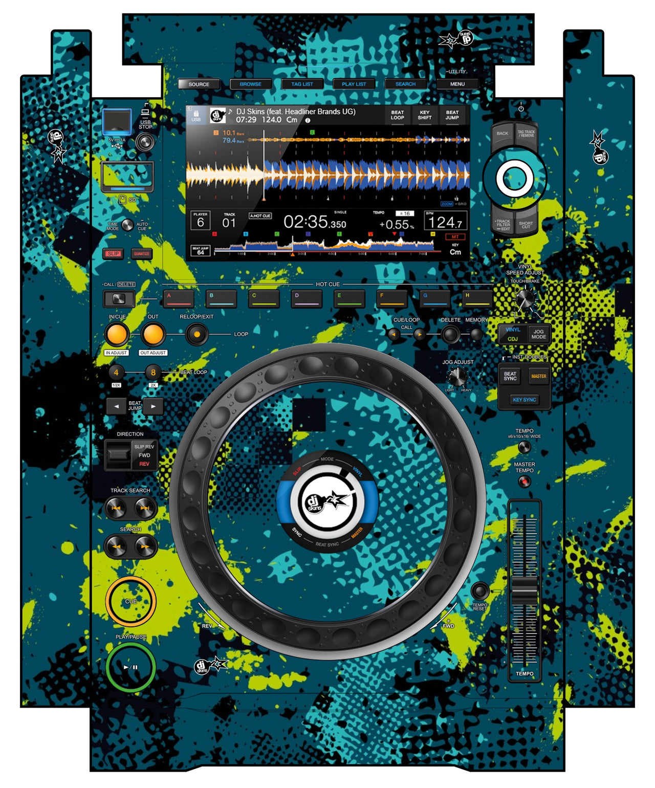 Pioneer DJ CDJ 3000 incl. SIDES Skin Conflict Green