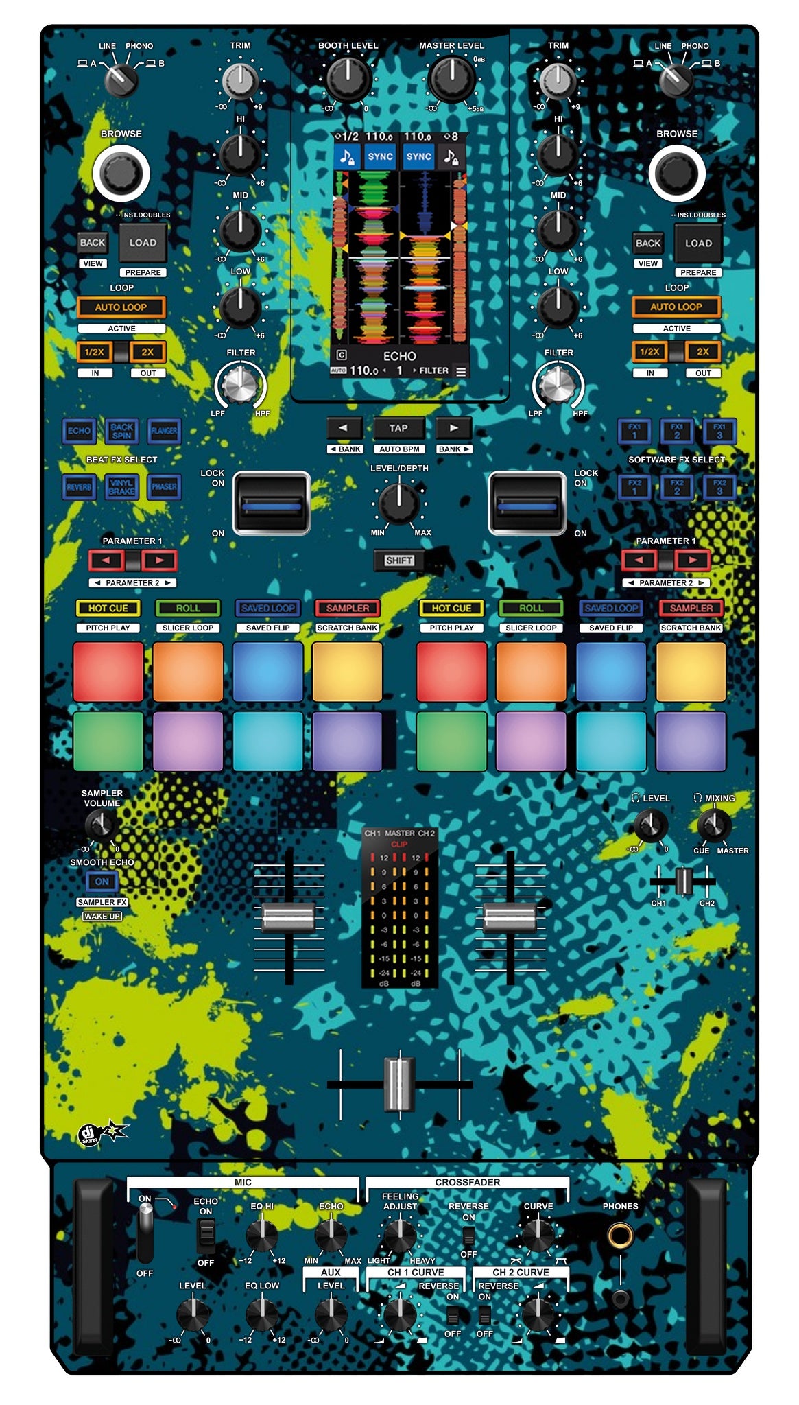 Pioneer DJ DJM S11 Skin Conflict Green