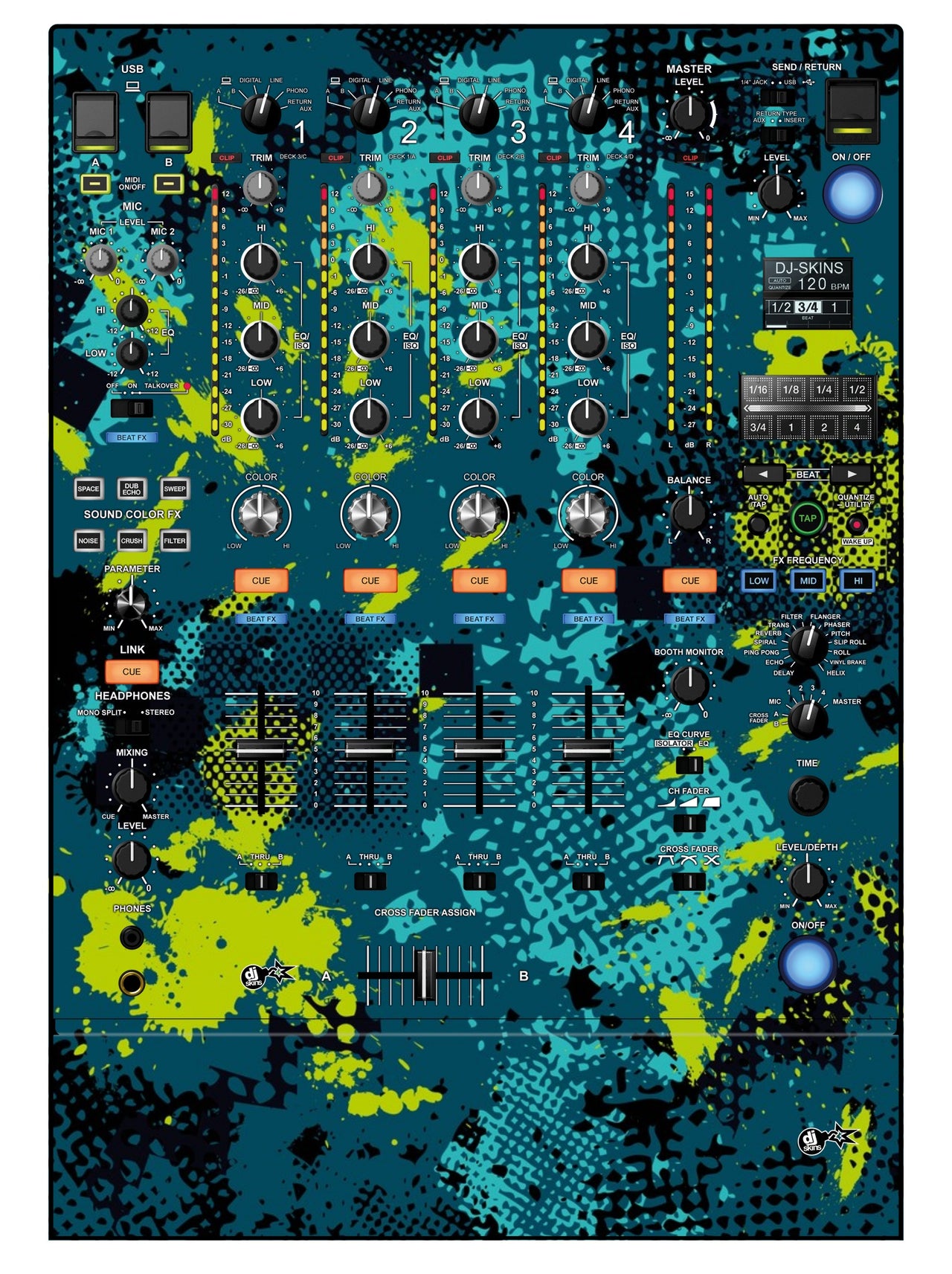 Pioneer DJ DJM 900 NEXUS 2 Skin Conflict Green